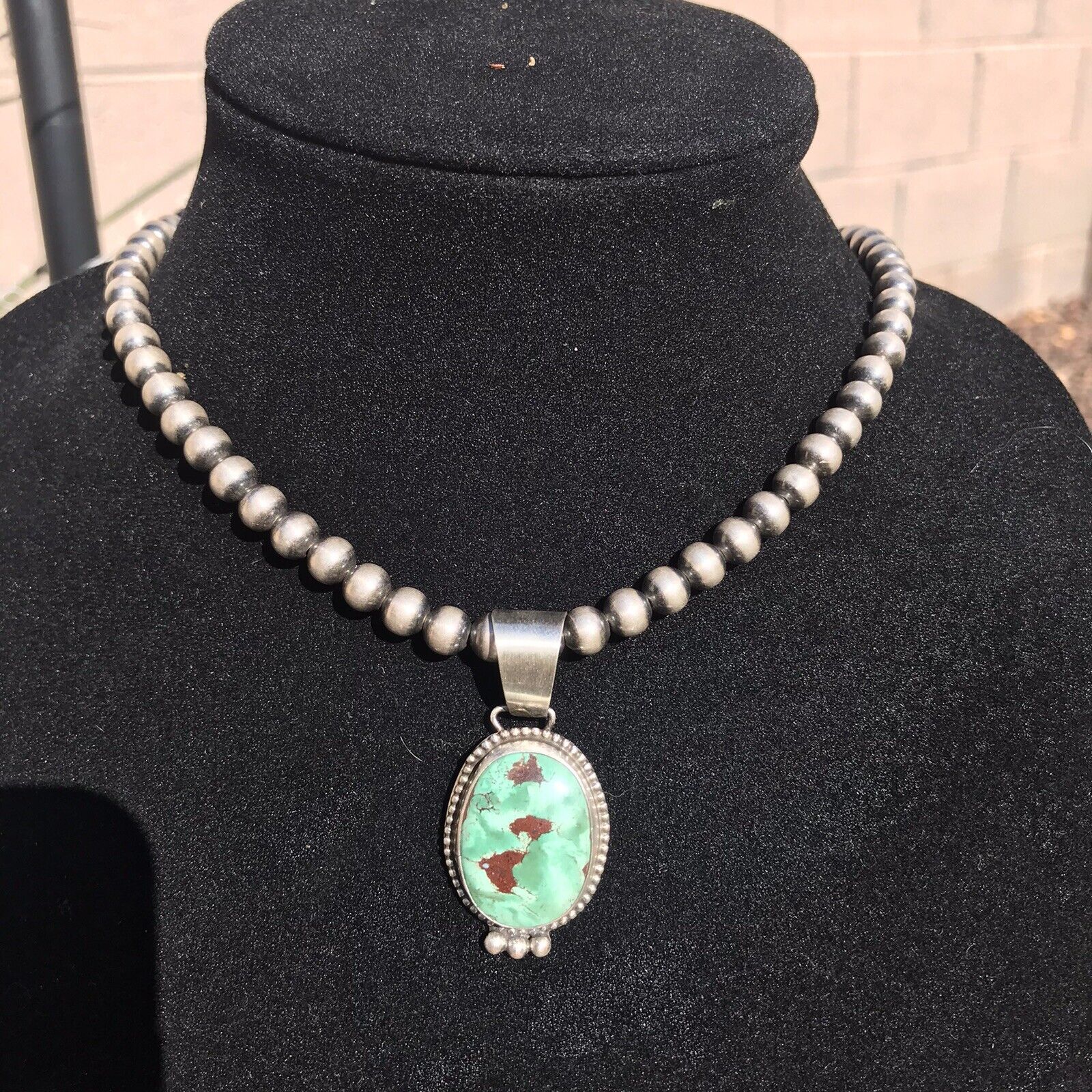 Navajo Turquoise Sterling Silver Pendant