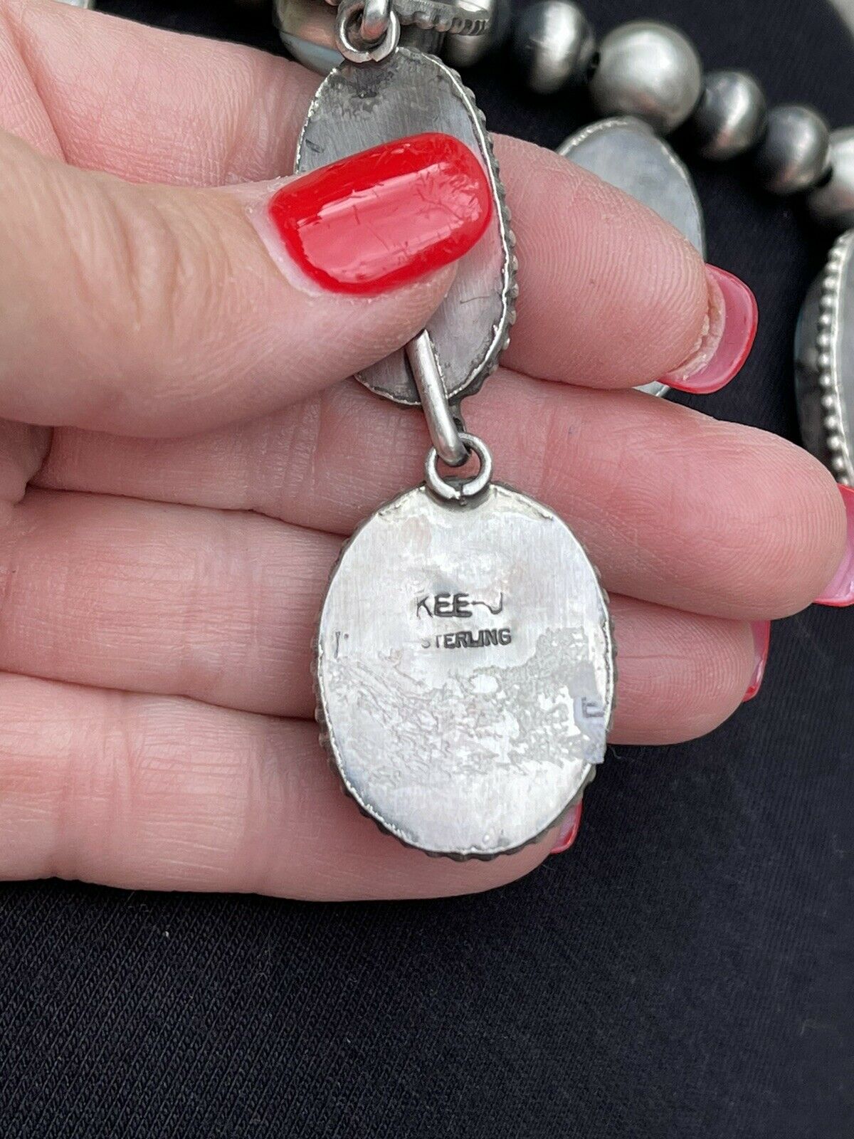 Handcrafted Stunning Golden Hill Turquoise Necklace By Kee J Signed