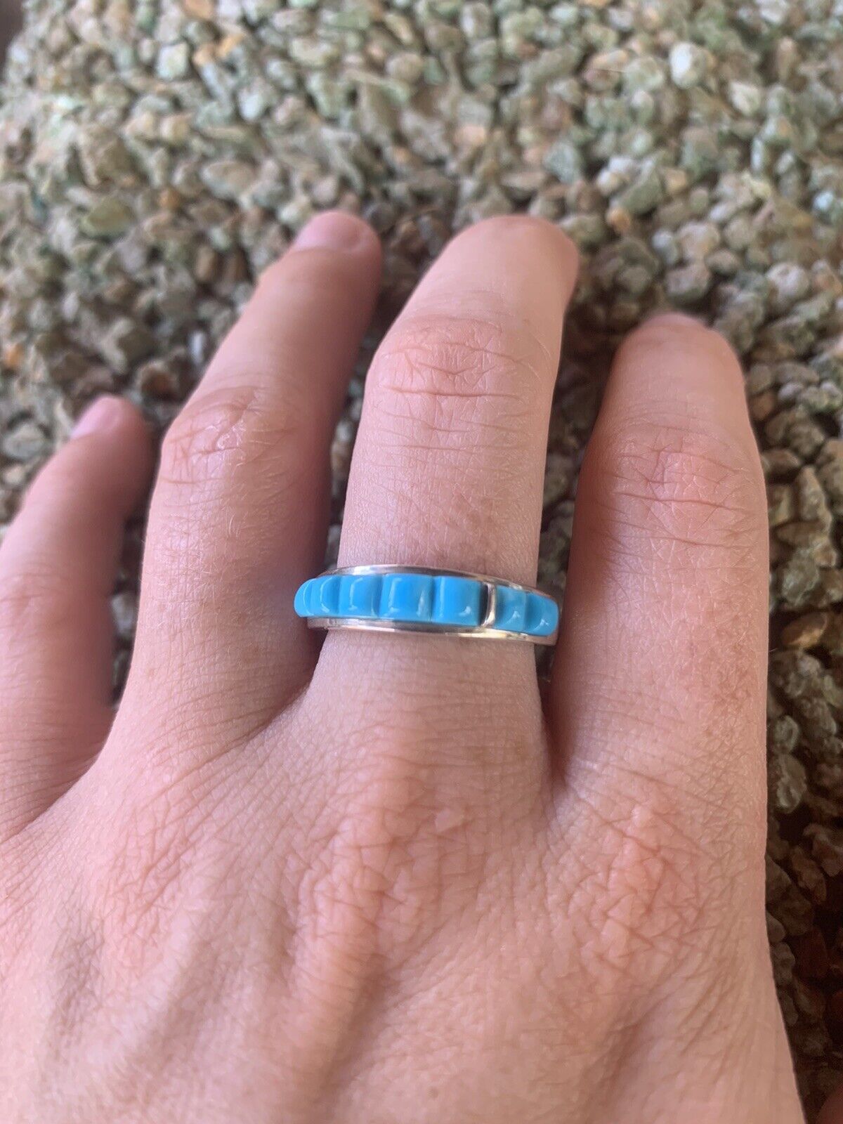 Handcrafted Turquoise Sterling Silver Stacker