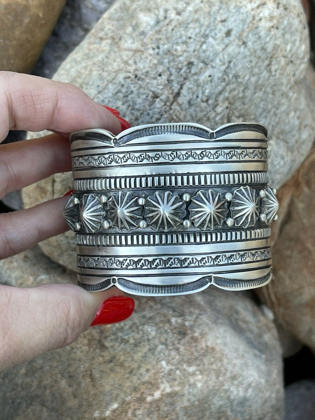 Handcrafted Tribal Power Sterling Silver Cuff Bracelet