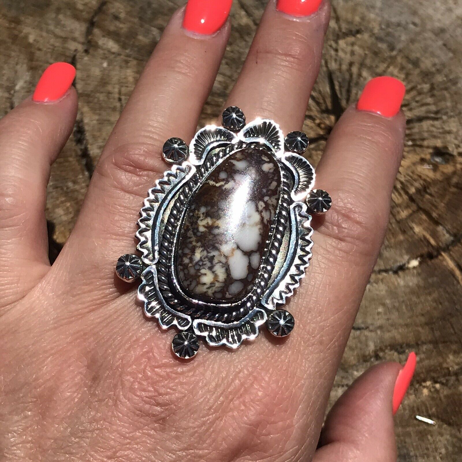 Handcrafted Sterling Silver Wild Horse Ring Sz 5.5