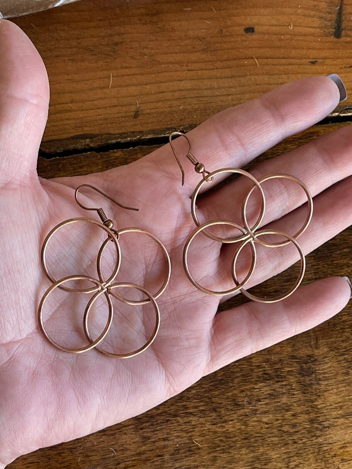 Handcrafted Copper Butterfly Twist Wire Dangle Earrings