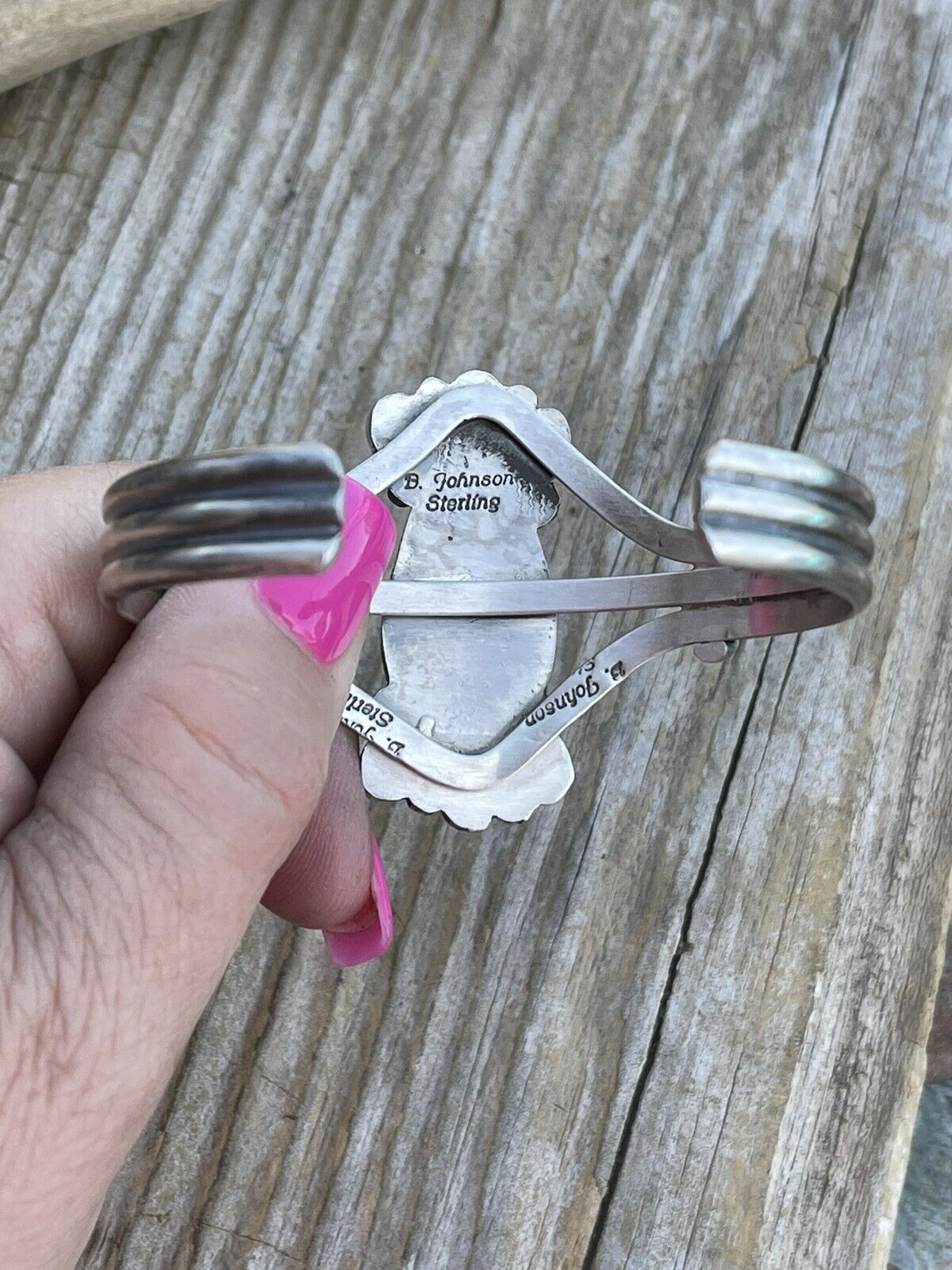 Navajo Sterling Kingman Web Turquoise & Red Coral Taos Bracelet Cuff by Bobby Johnson /