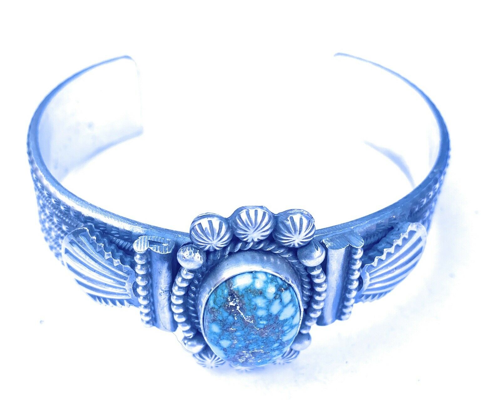 Handcrafted Golden Hills Turquoise Sterling Silver Cuff Bracelet