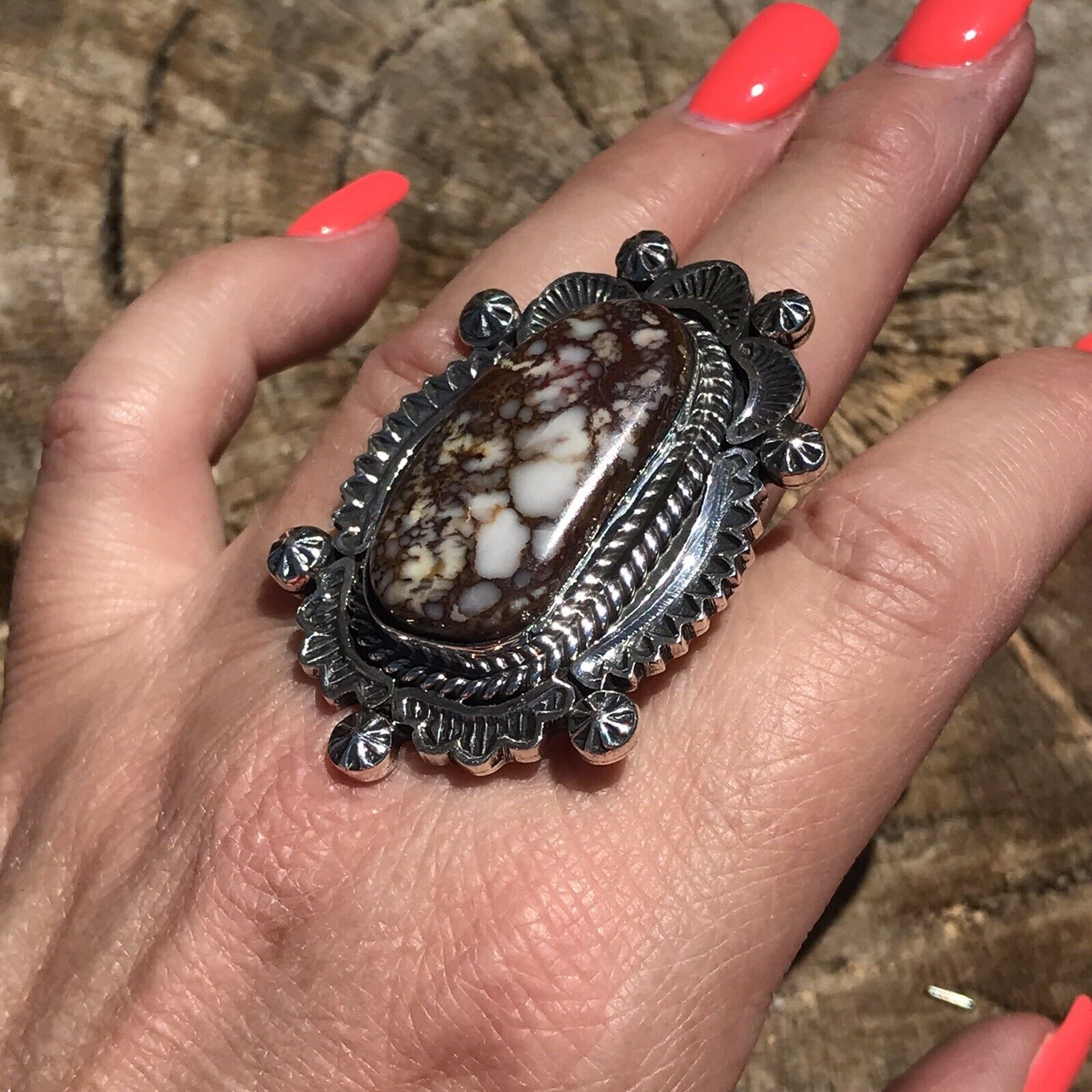 Handcrafted Sterling Silver Wild Horse Ring Sz 5.5