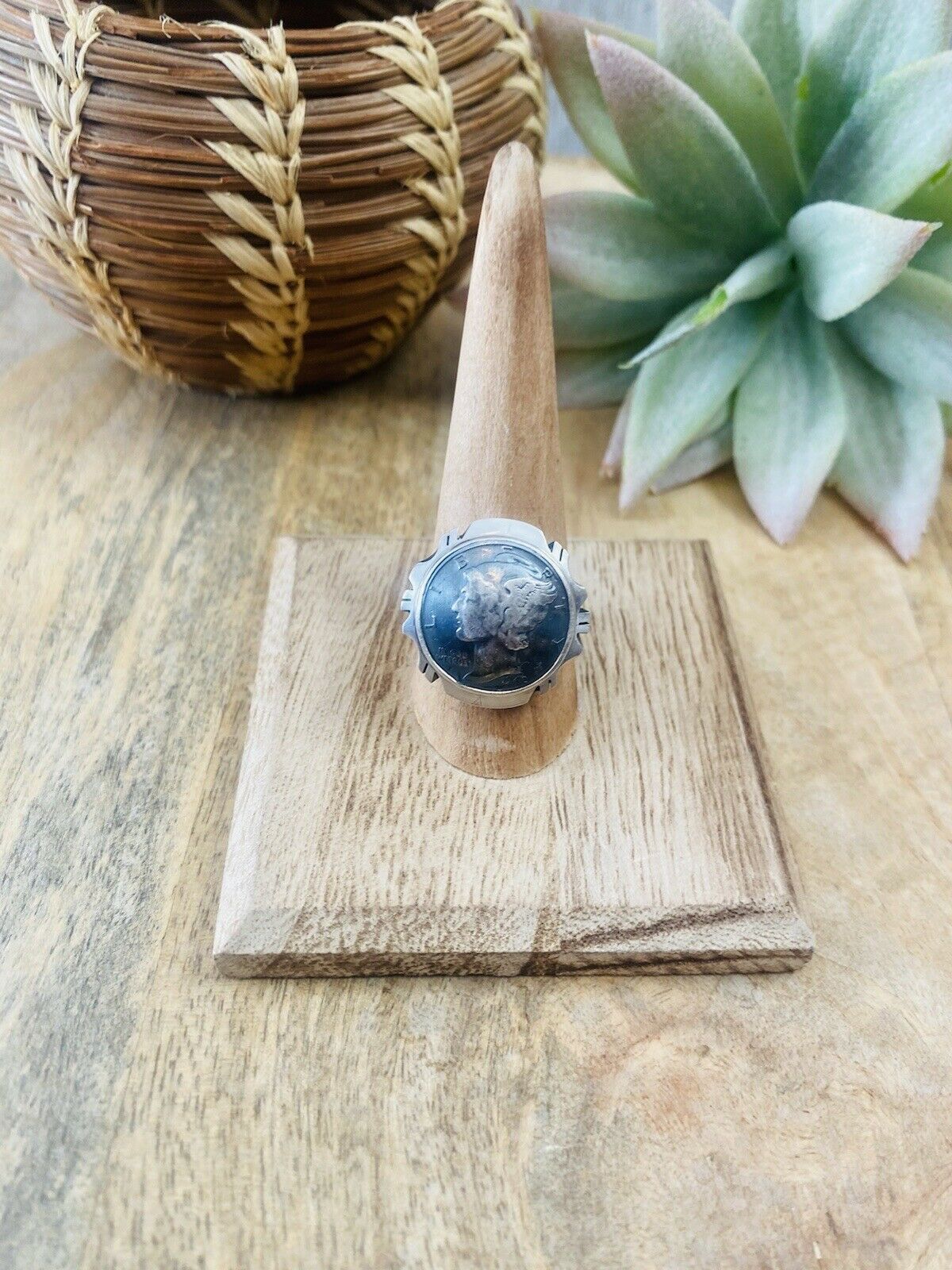 Handcrafted Sterling Silver Liberty Dime Ring