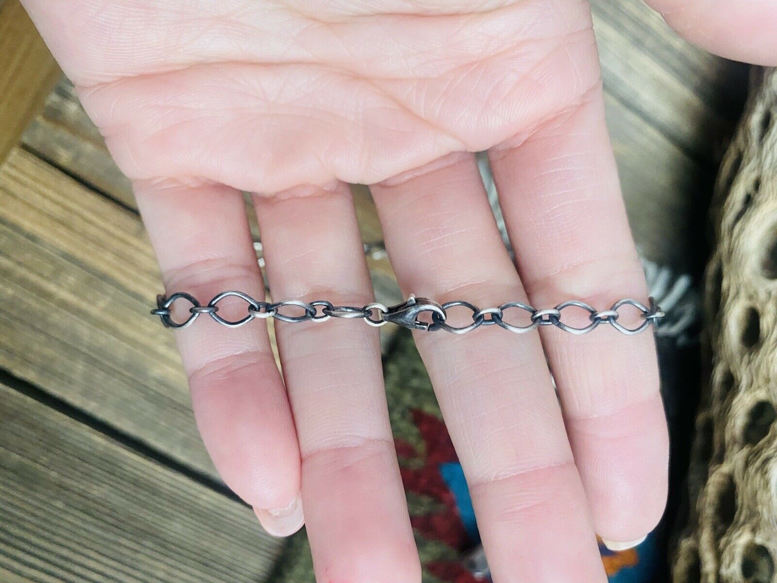 Handcrafted Sterling Silver & Royston Turquoise Blossom Necklace Signed