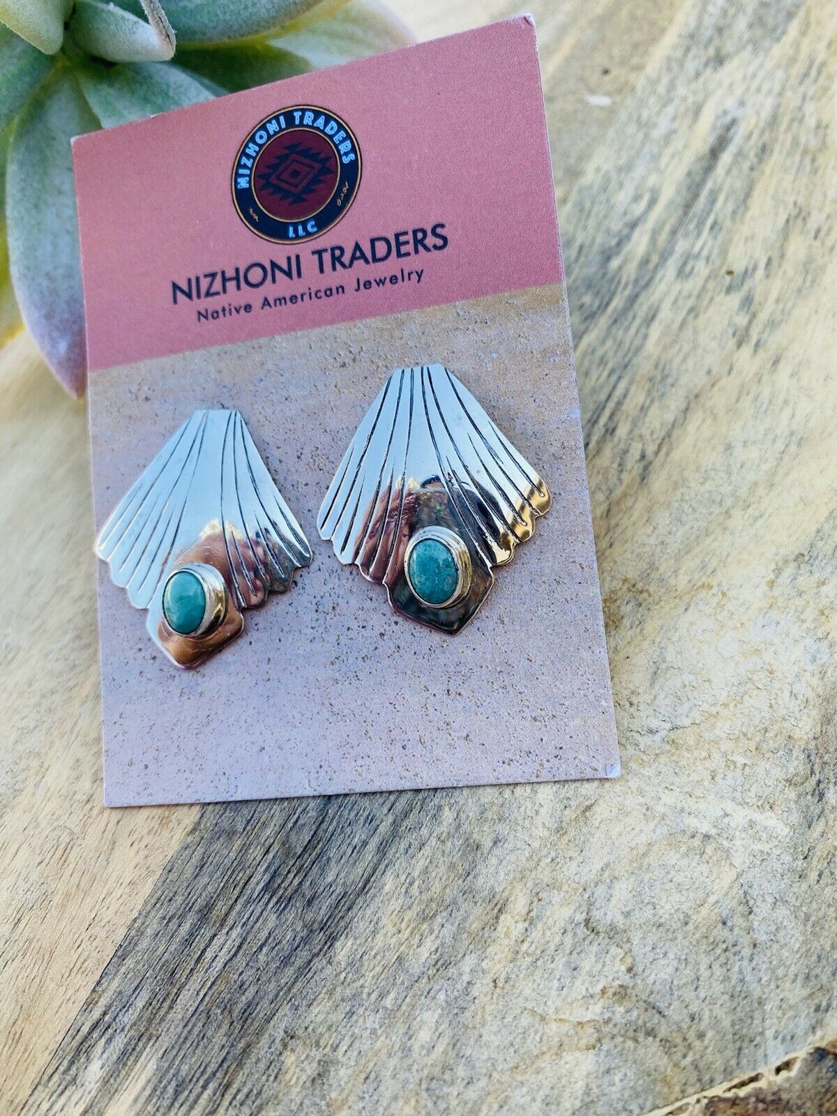 Handcrafted Turquoise & Sterling Silver Post Earrings