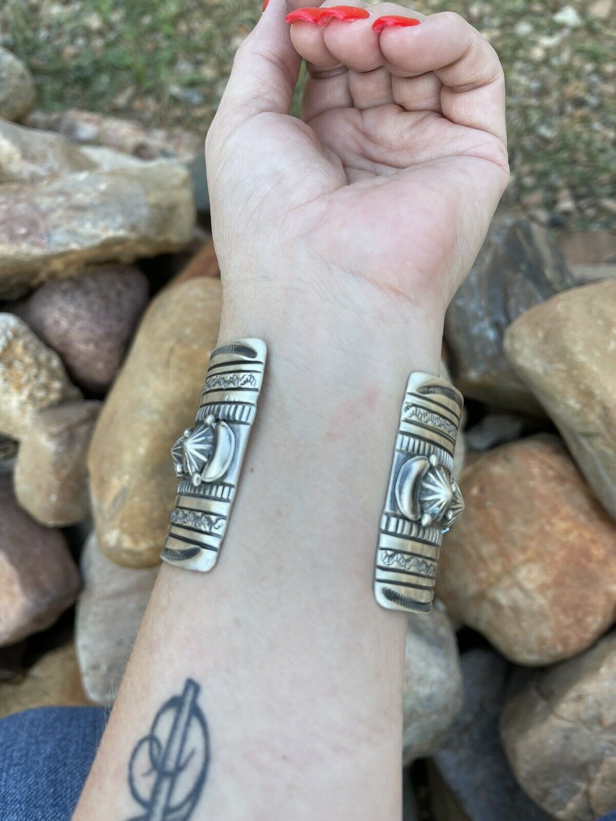 Handcrafted Tribal Power Sterling Silver Cuff Bracelet