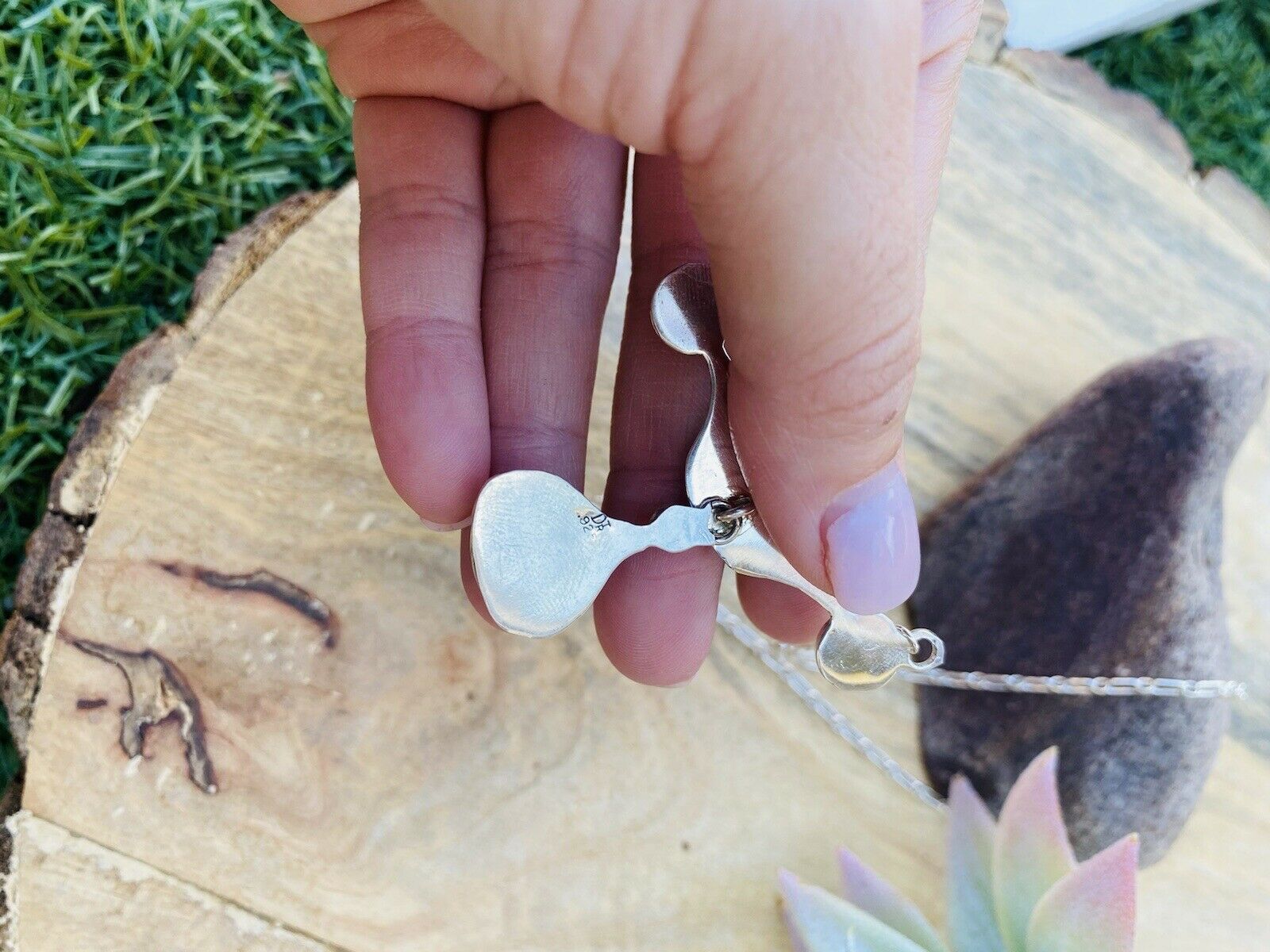 Handmade Sterling Silver & Black Onyx Necklace Signed