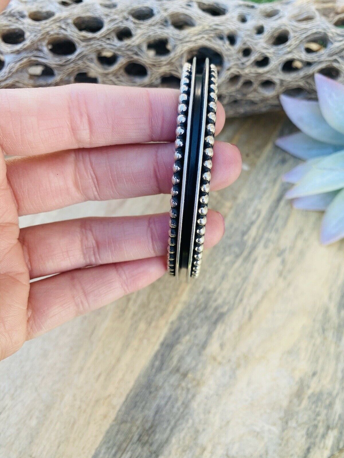 Handcrafted Sterling Silver Cuff Bracelet By Tom Hawk