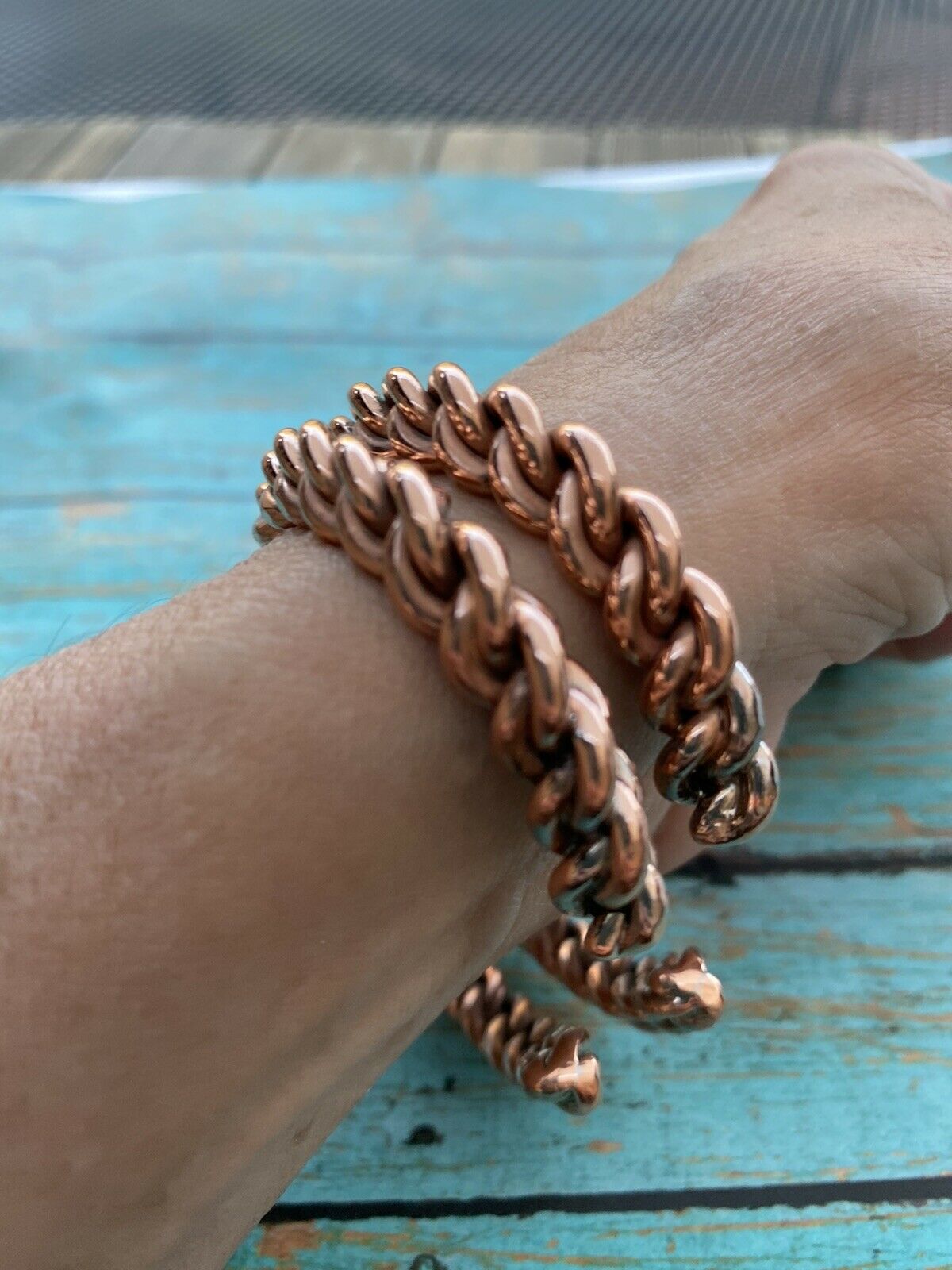 Handcrafted Copper Hand Twisted Bracelet Cuff