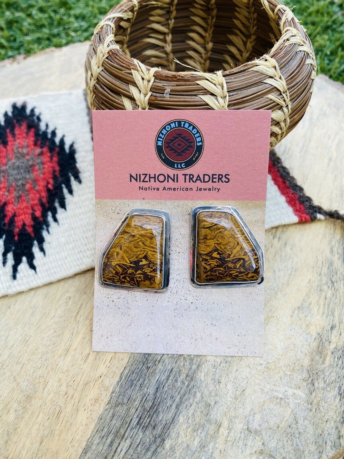 Handcrafted Jasper & Sterling Silver Post Earrings