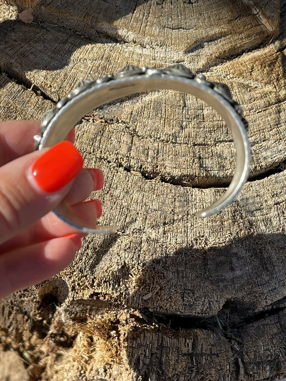 Handcrafted Becenti Southwest Sterling Silver Concho Cuff Bracelet