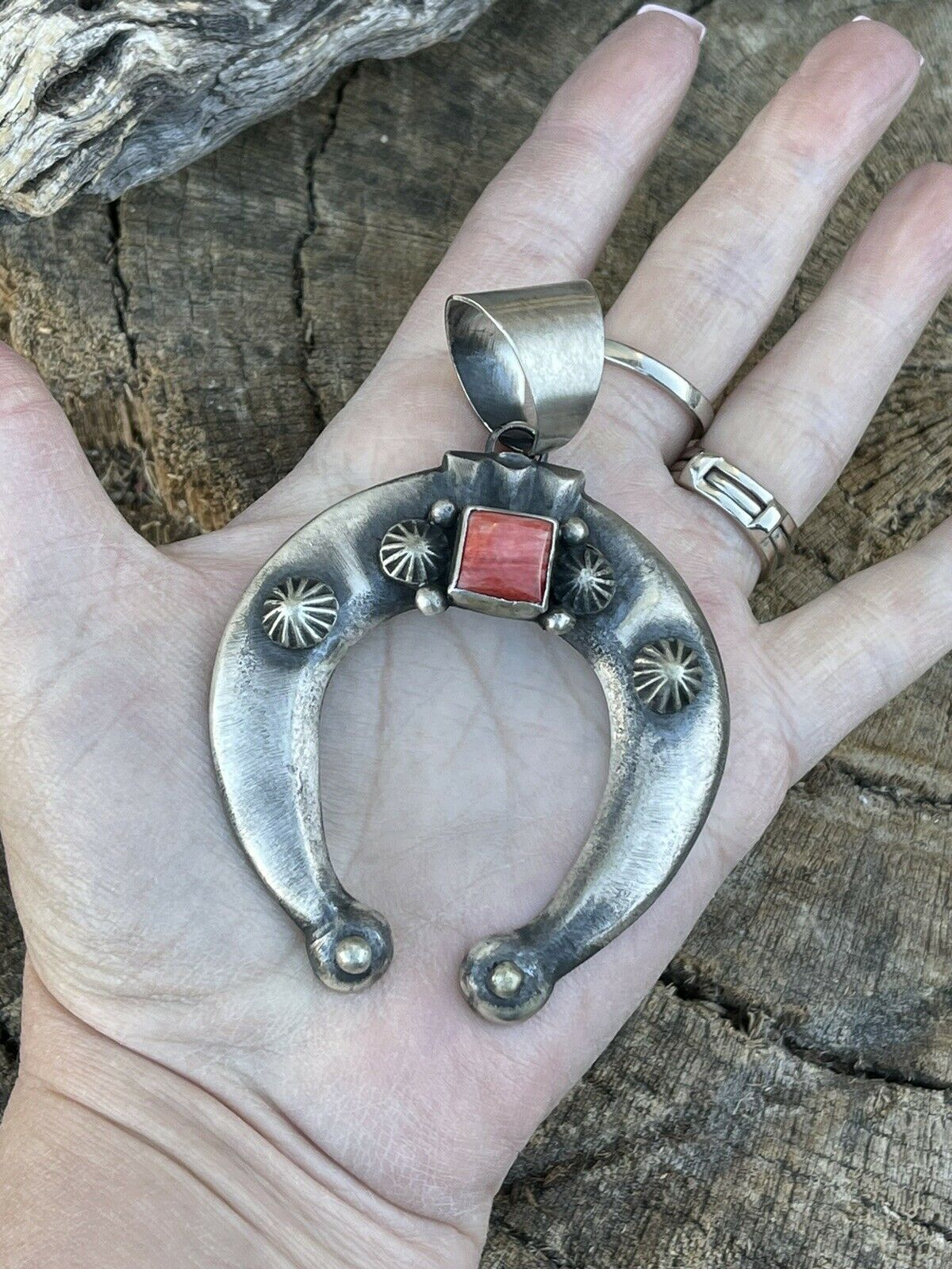 Handcrafted Sterling Silver Spiny Naja Pendant Signed By Chimney Butte