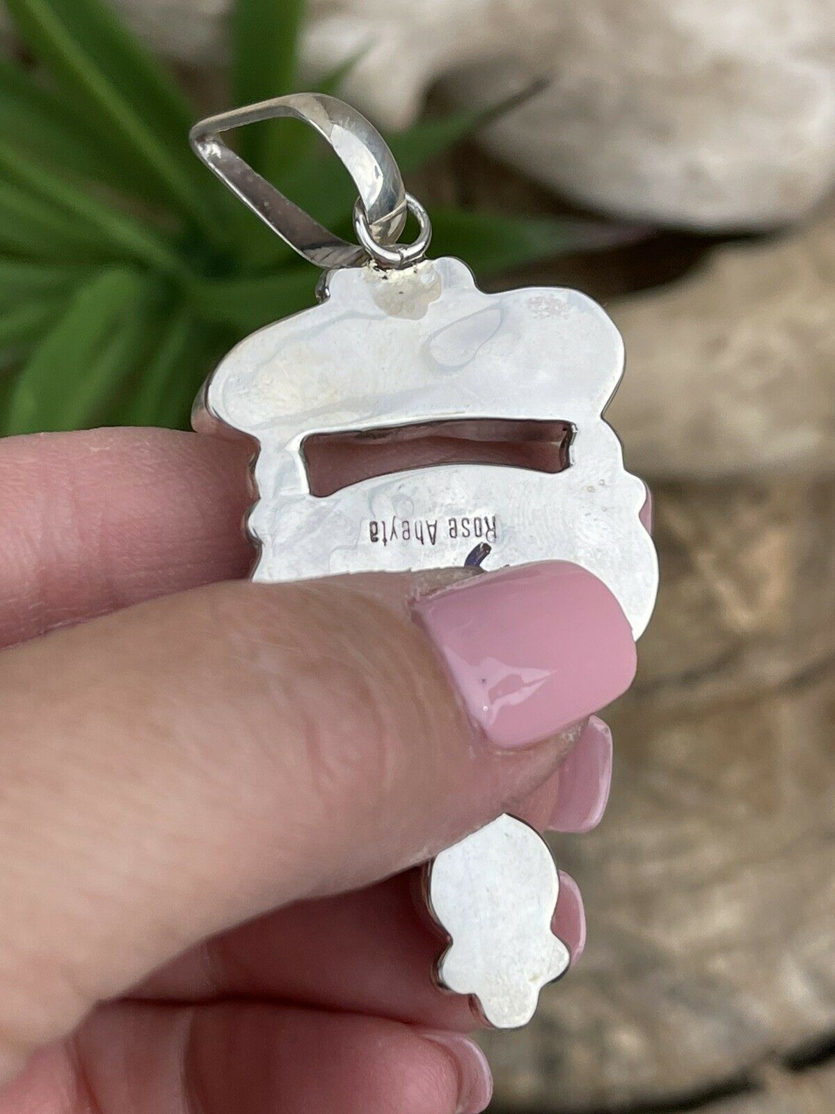 Handcrafted Turquoise & Mother Of Pearl Sterling Silver Pendant