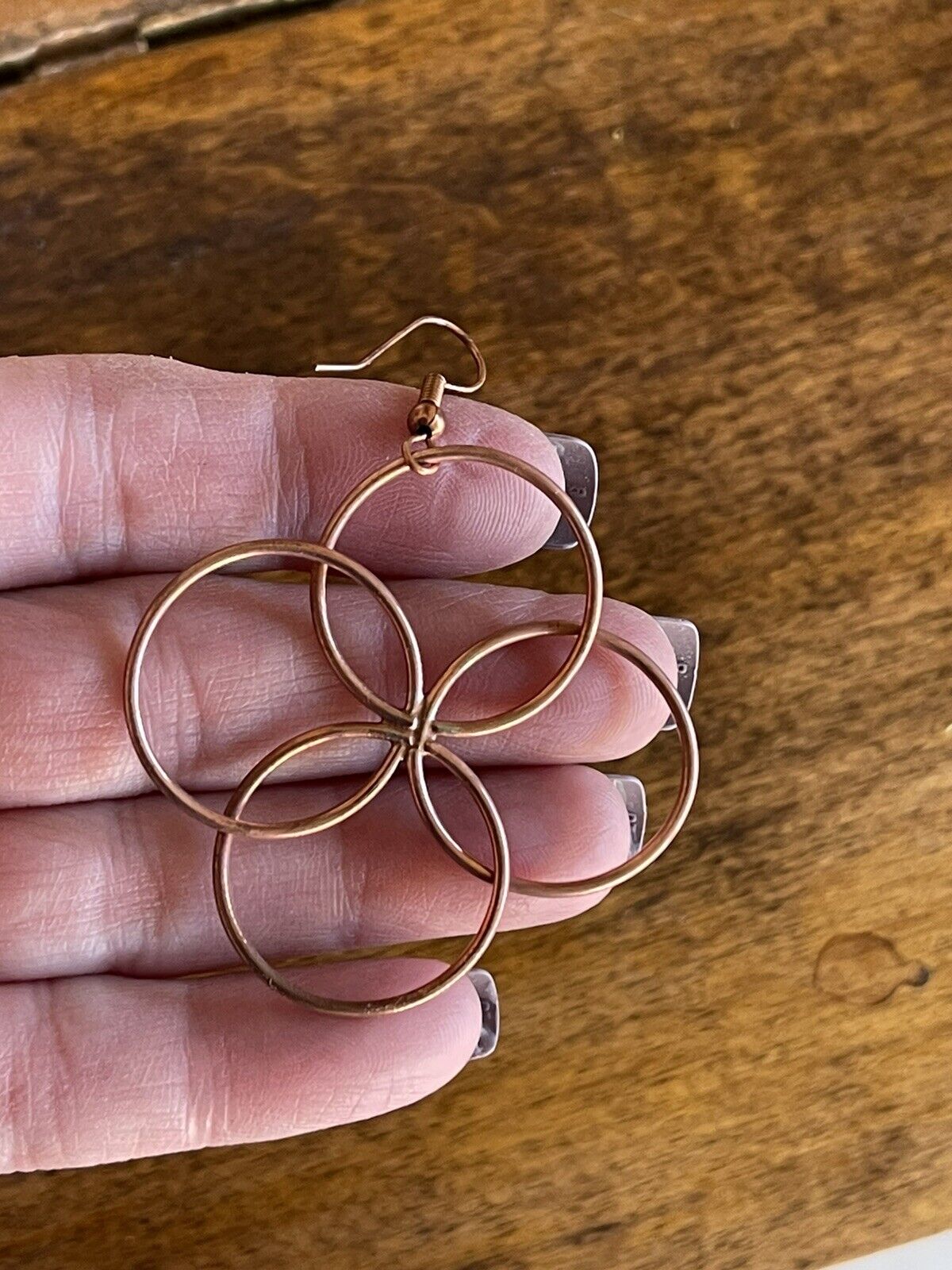 Handcrafted Copper Butterfly Twist Wire Dangle Earrings