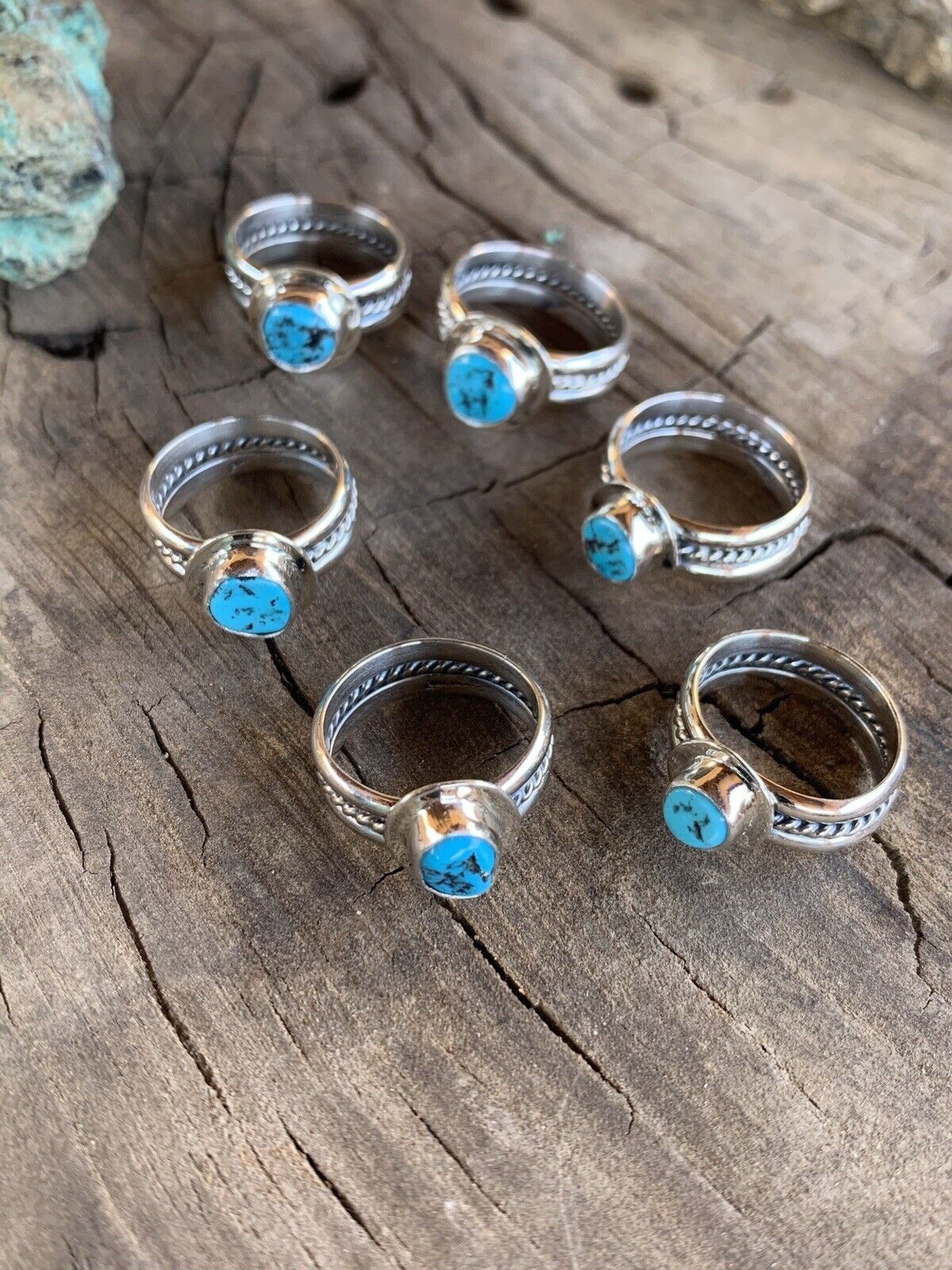 Handcrafted Turquoise & Sterling Silver Braided Band Ring