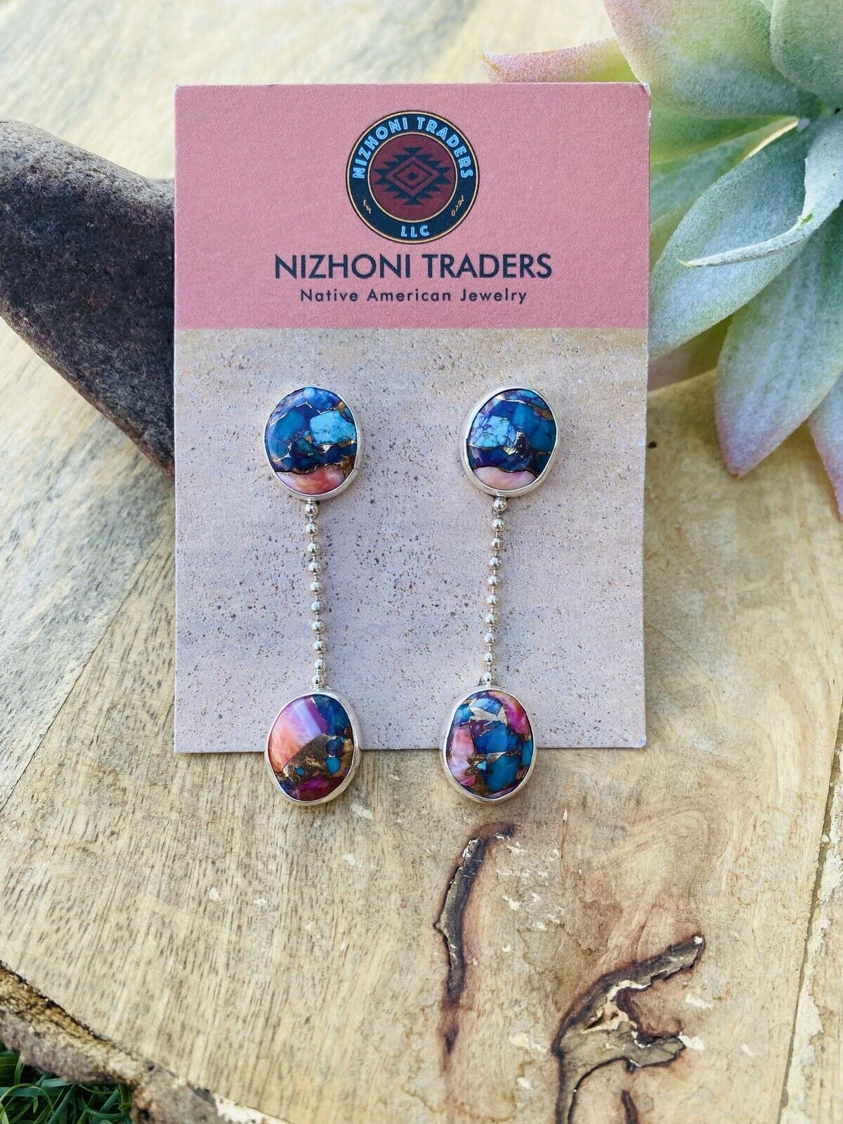 Handcrafted Pink Dream Mohave & Sterling Silver Dangle Earrings