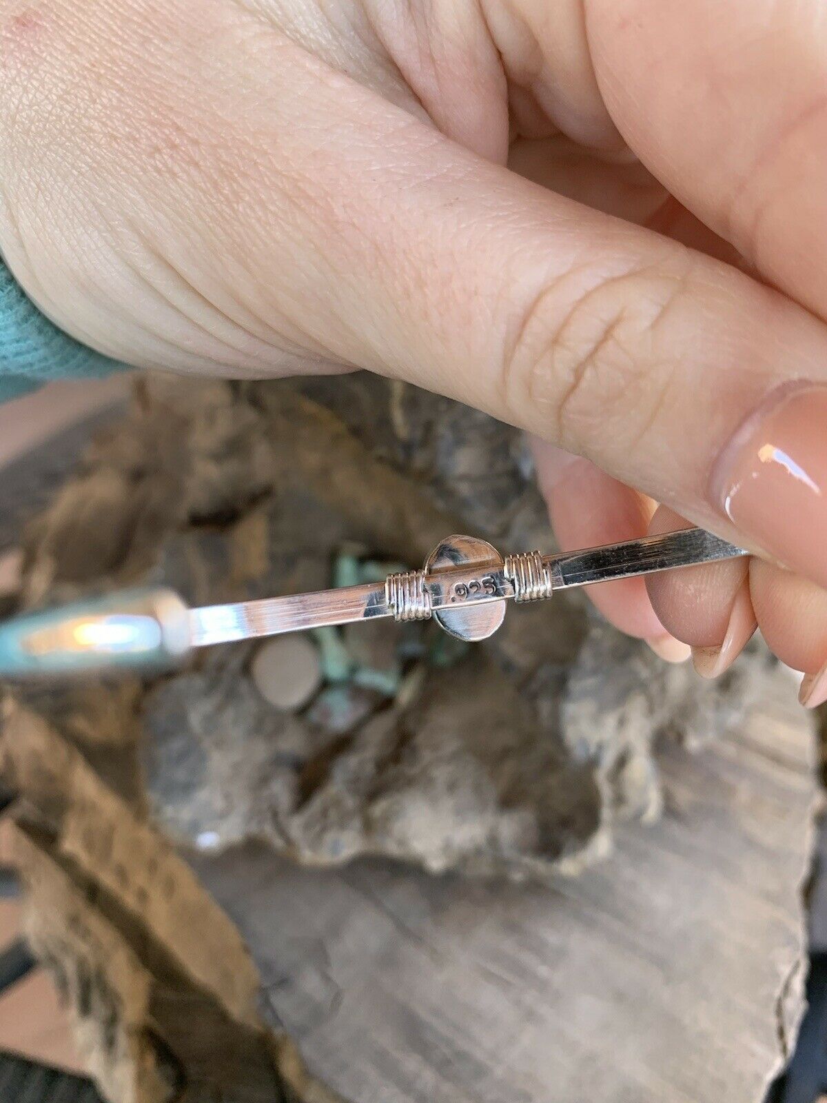 Handcrafted Kingman Turquoise & Sterling Silver Petite cuff Bracelet