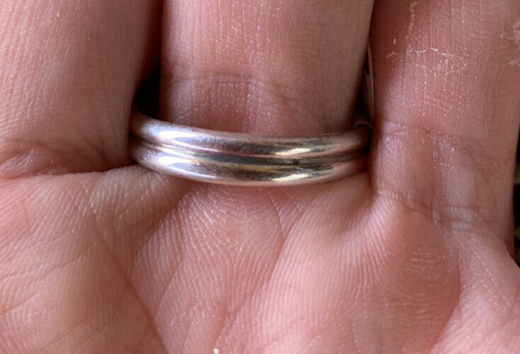 Handcrafted Kingman Turquoise Stamped Sterling Silver Signed Statement Ring