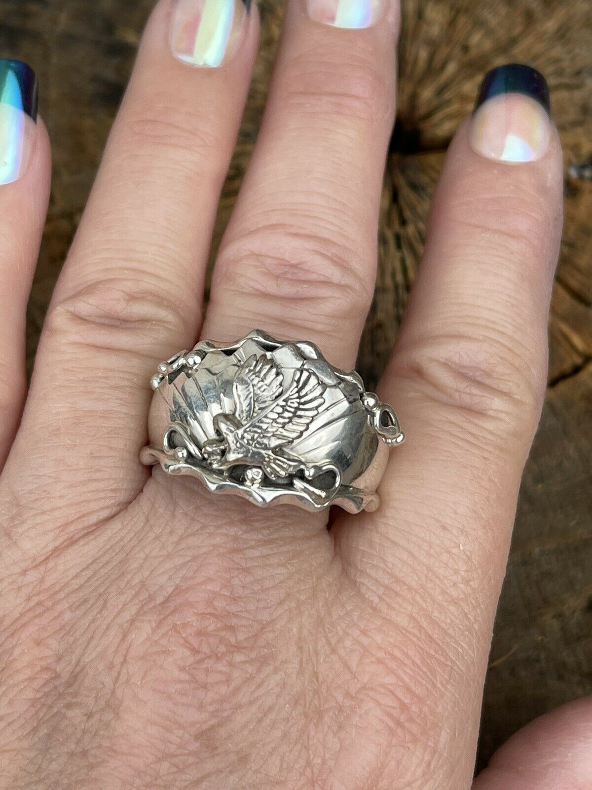 Handcrafted Sterling Silver Men’s Eagle Ring