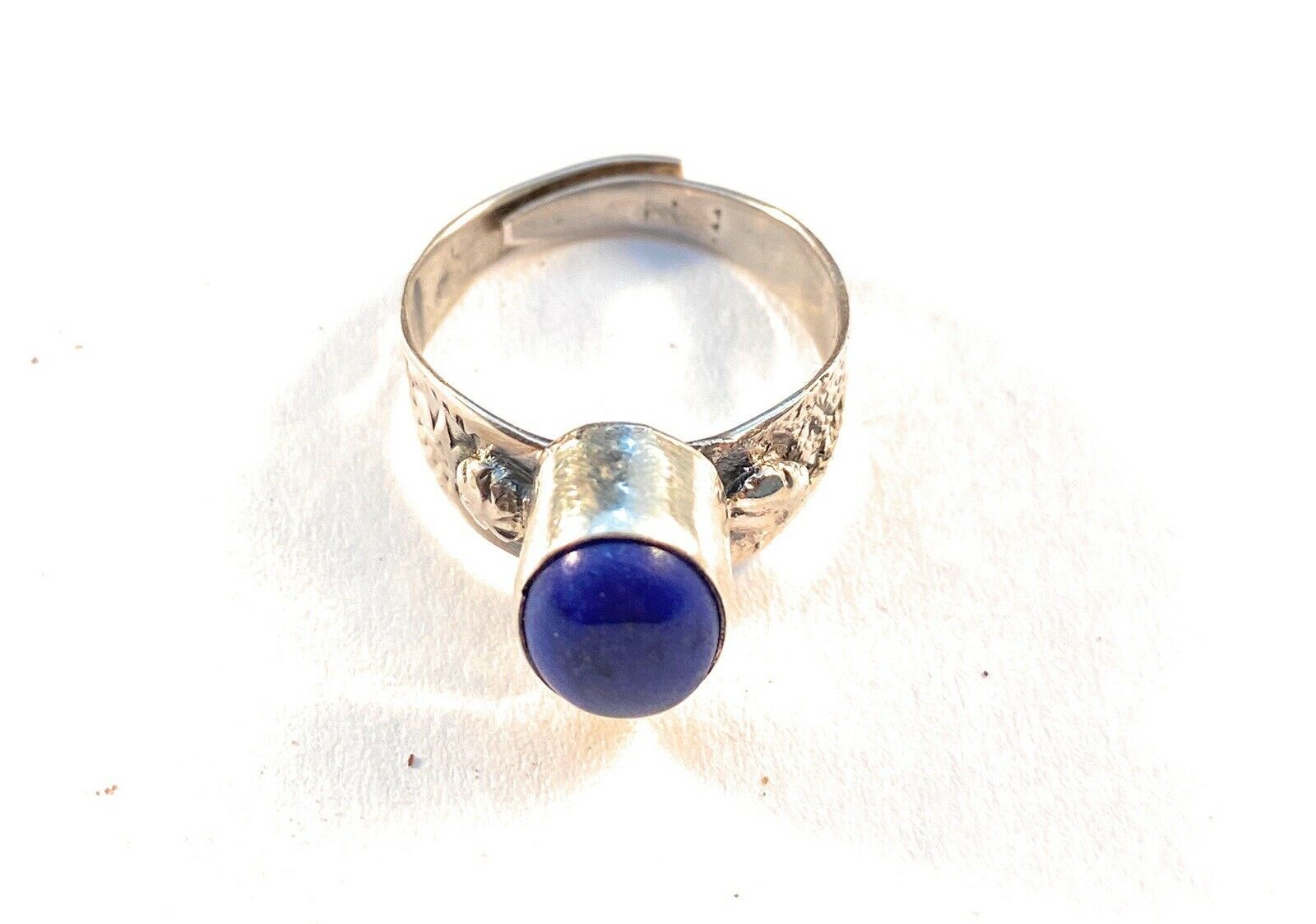 Handcrafted Lapis & Sterling Silver Adjustable Ring