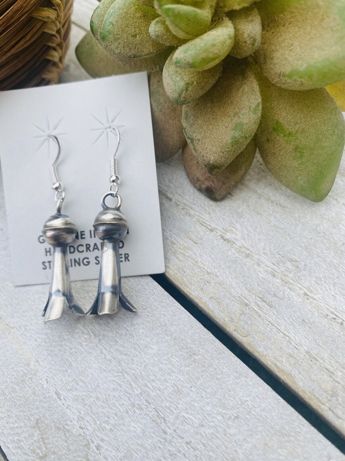 Handcrafted Sterling Silver Blossom Dangle Earrings