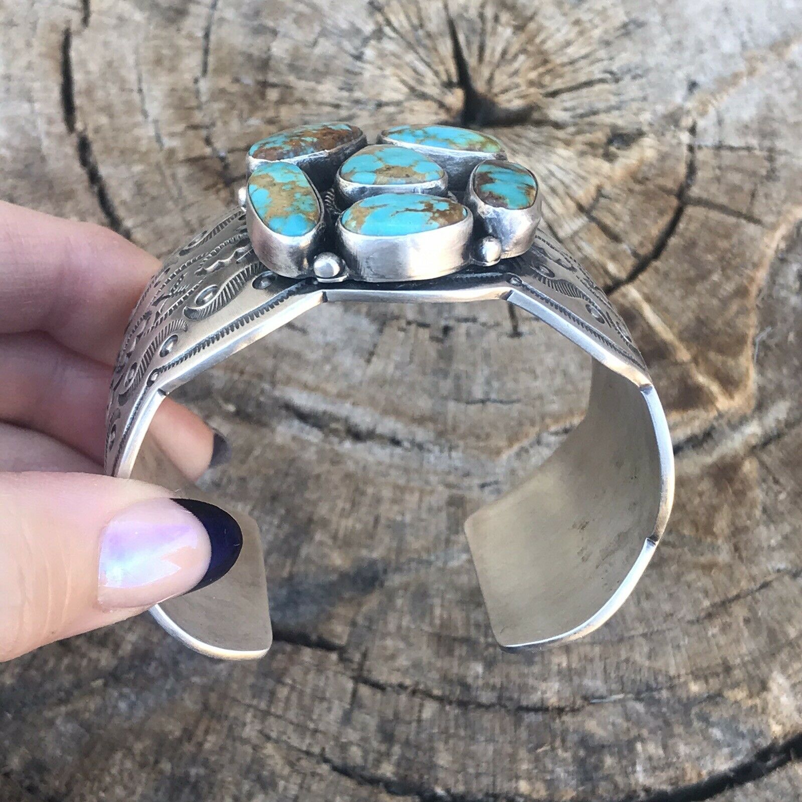 Handcrafted Sterling Silver Royston Turquoise Cuff Bracelet By Benson Shorty /