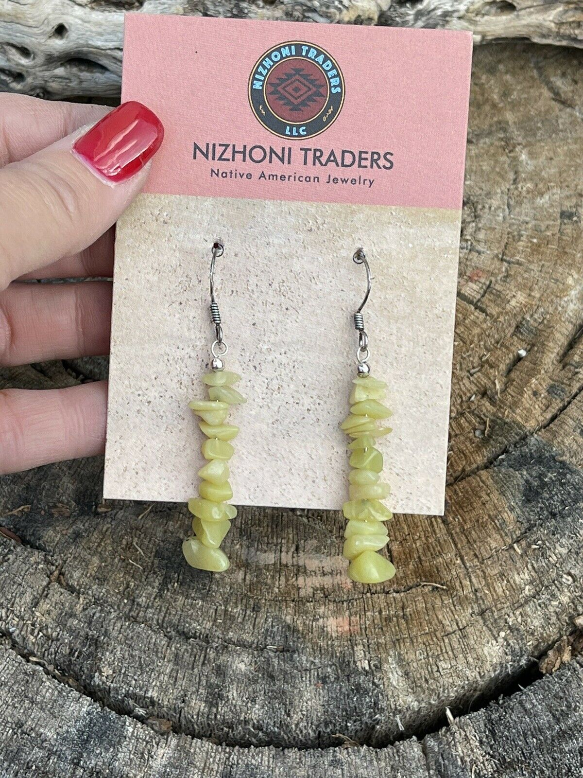 Handcrafted Sterling Silver Yellow Quartz Chip Dangle Earrings