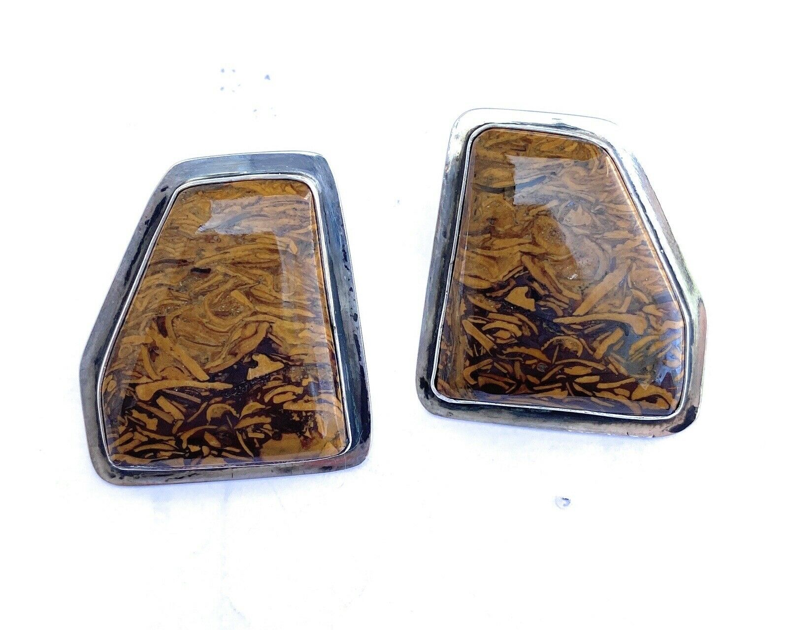 Handcrafted Jasper & Sterling Silver Post Earrings