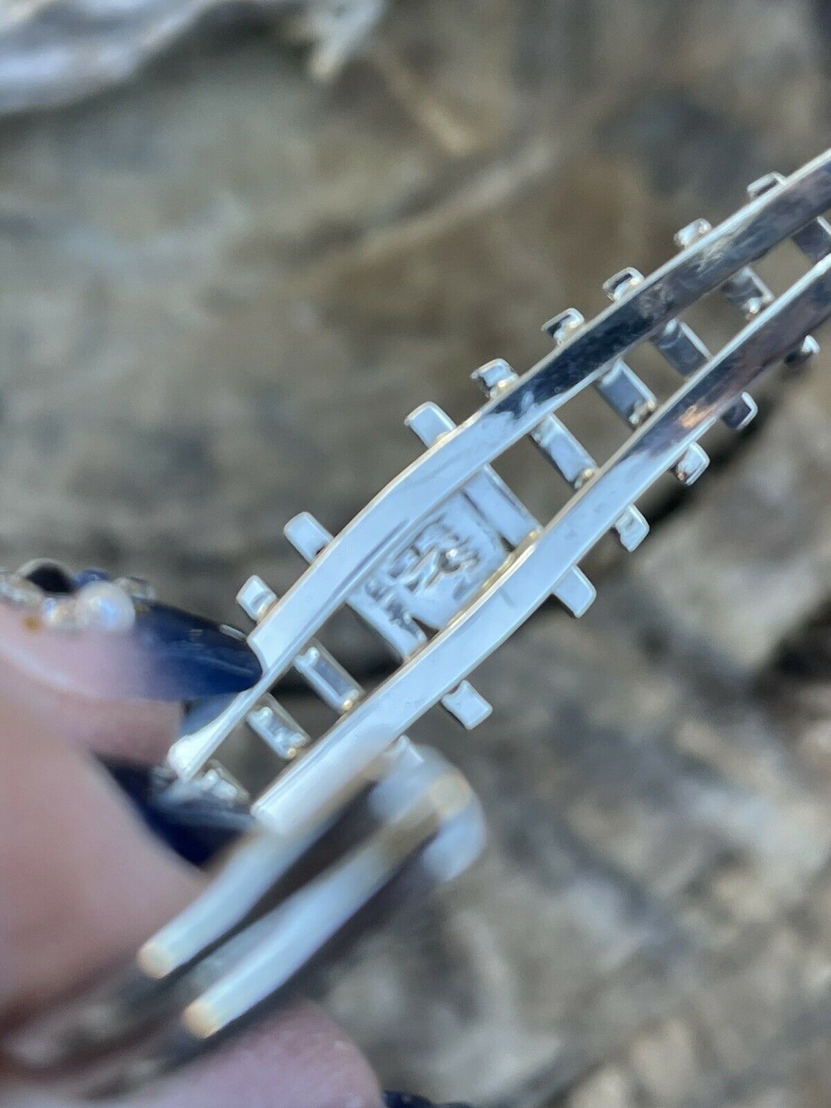 Handcrafted Pink Dream Mohave Sterling Silver Cuff Bracelet Signed