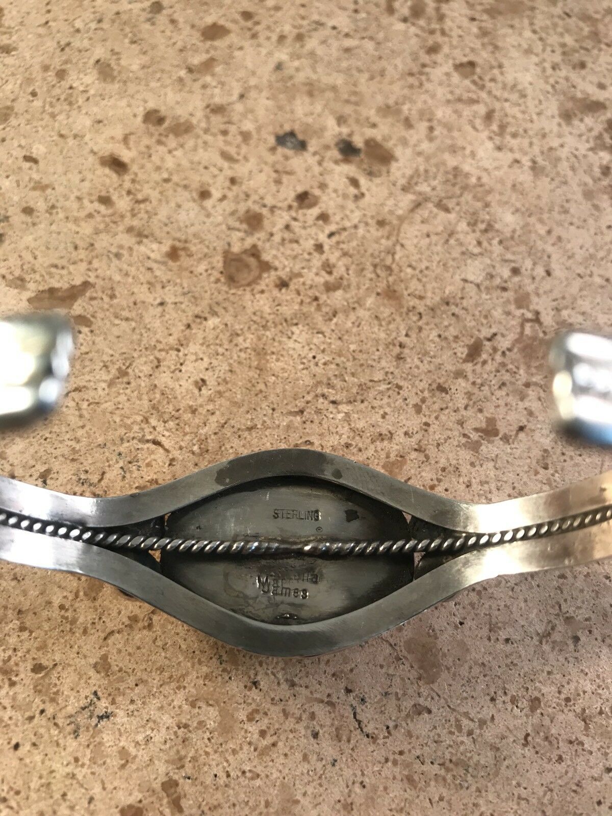 Handcrafted Kingman Web Turquoise & Sterling Silver Cuff Bracelet Signed