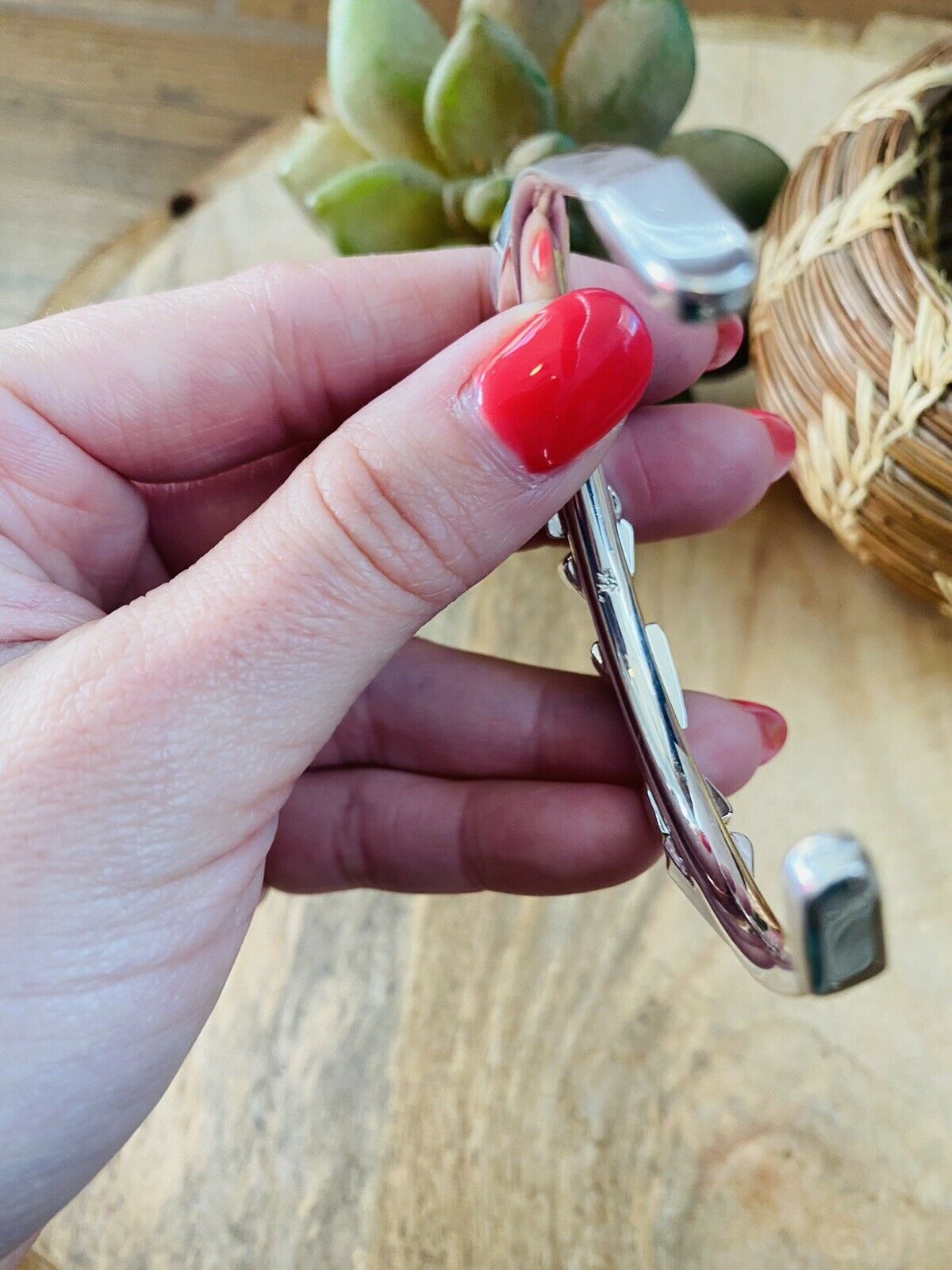 Turquoise & Sterling Silver Stacker Cuff Bracelet