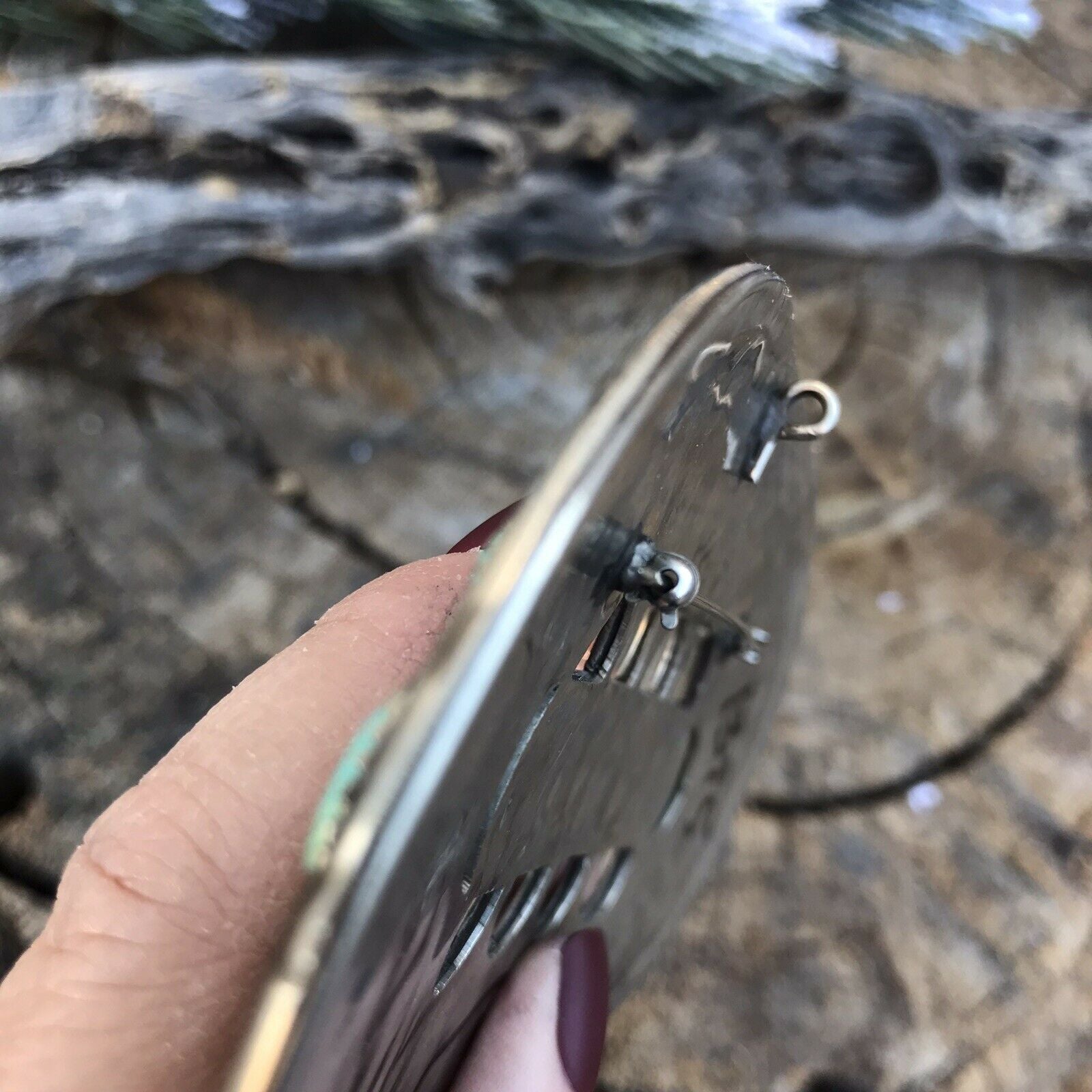 Handcrafted Vintage Jumbo Sterling Silver & Royston Turquoise Pin / Pendant