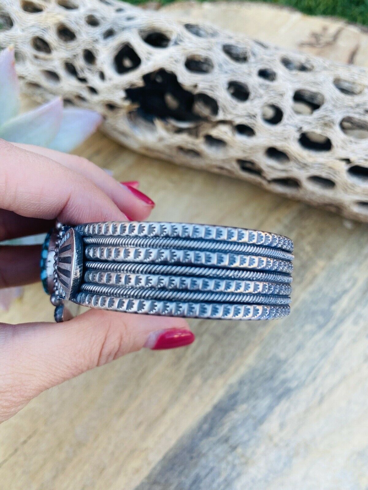 Handcrafted Golden Hills Turquoise Sterling Silver Cuff Bracelet