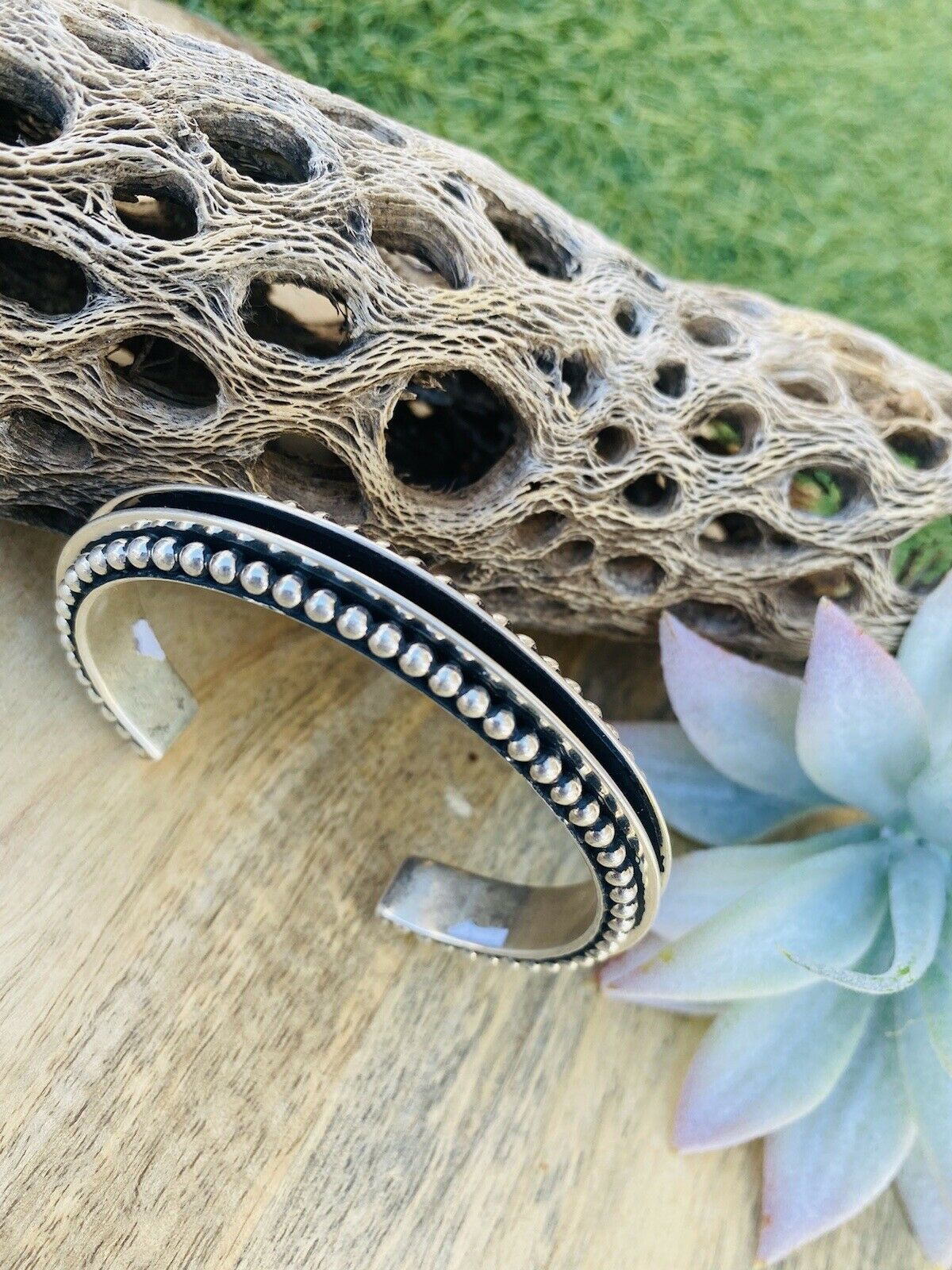 Handcrafted Sterling Silver Cuff Bracelet By Tom Hawk