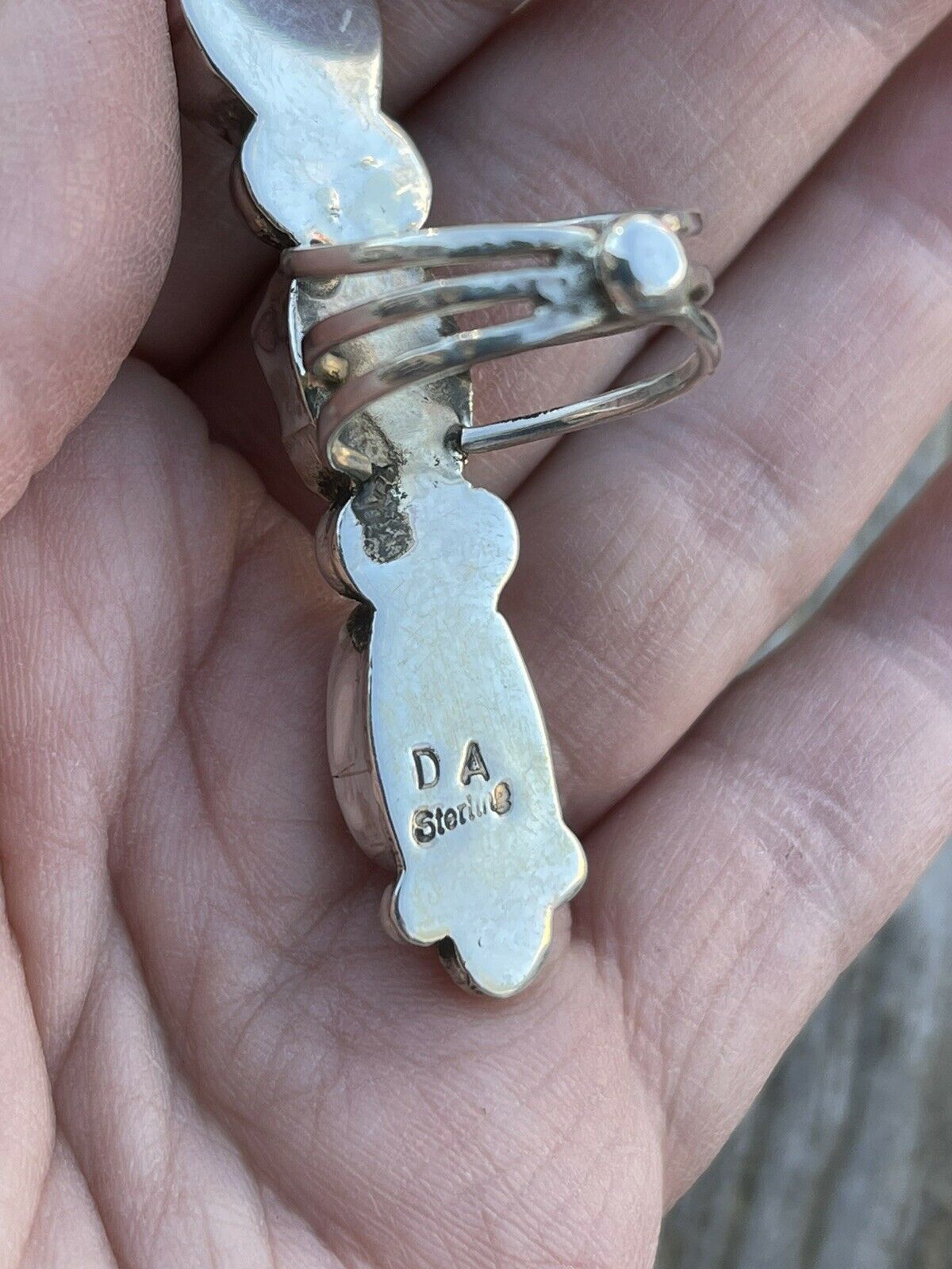 Handcrafted Sterling Silver Natural Coral Three Stone RIng Sz 5.5