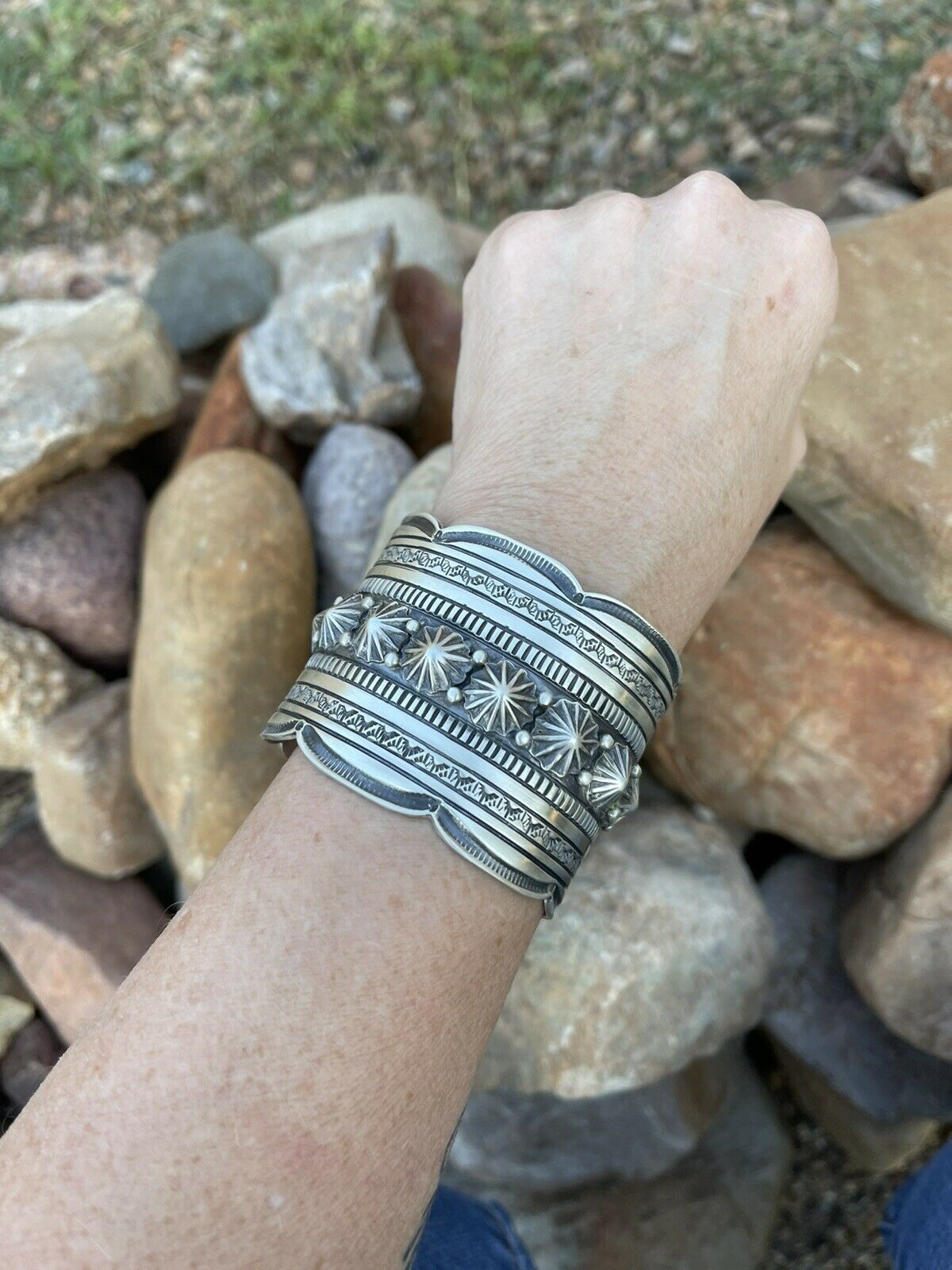 Handcrafted Tribal Power Sterling Silver Cuff Bracelet
