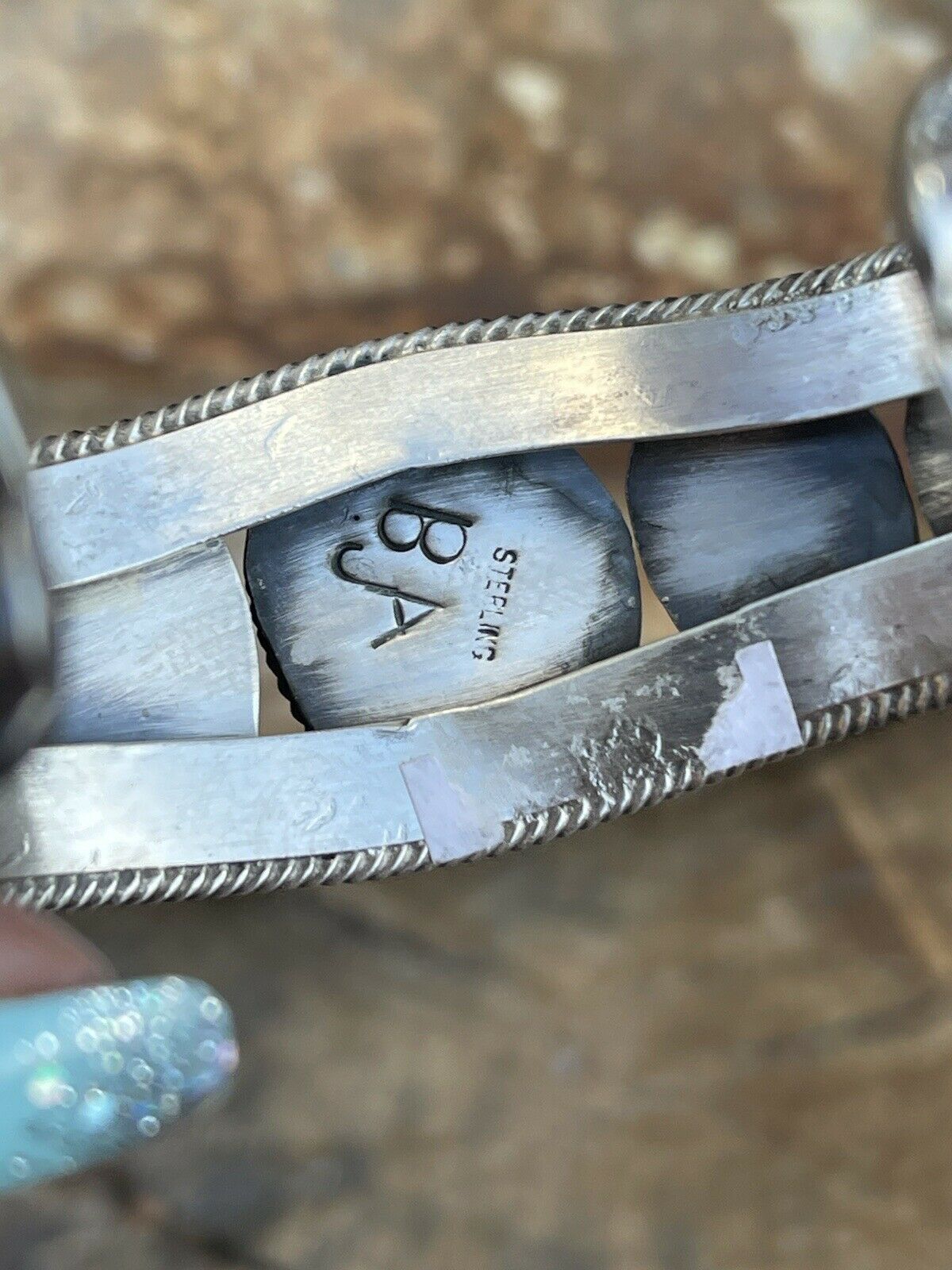 Navajo Sterling Sonoran Gold & Golden Hills Turquoise Cuff Bracelet Signed /