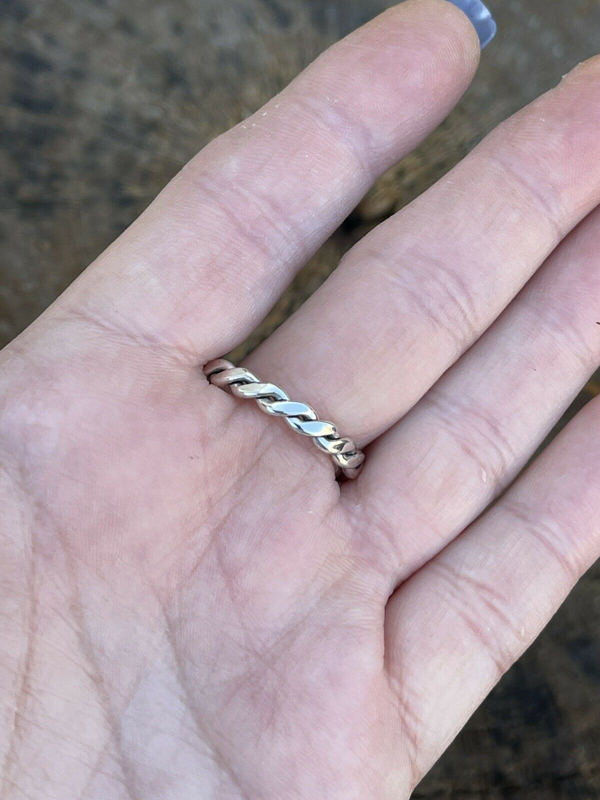 Handcrafted Sterling Silver Kingman Turquoise Rope Ring