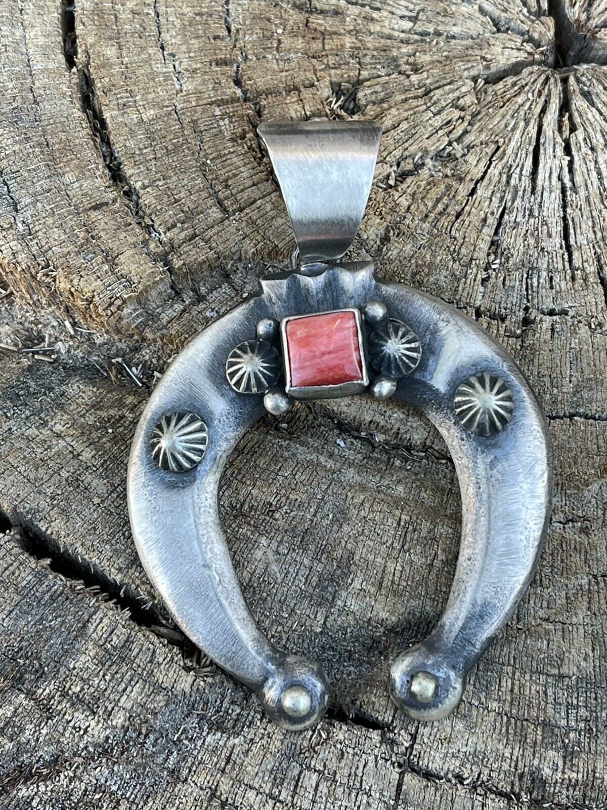 Handcrafted Sterling Silver Spiny Naja Pendant Signed By Chimney Butte