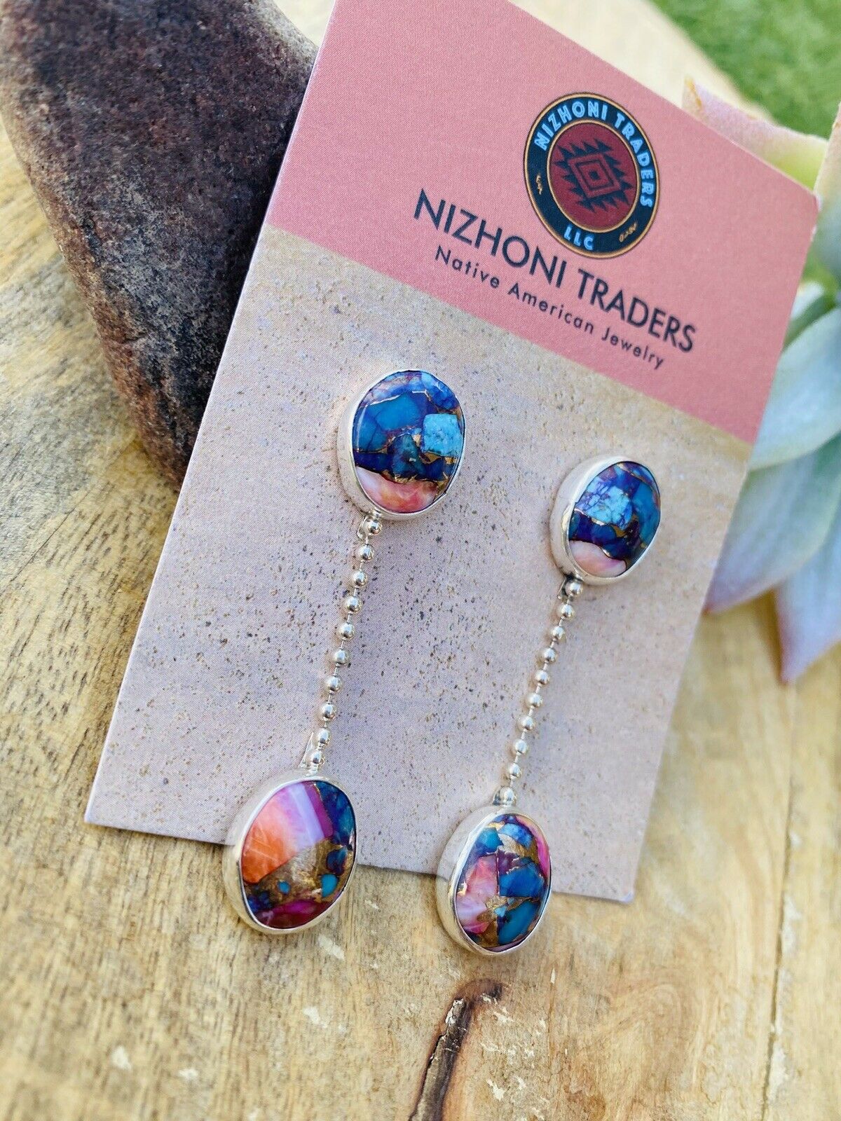 Handcrafted Pink Dream Mohave & Sterling Silver Dangle Earrings