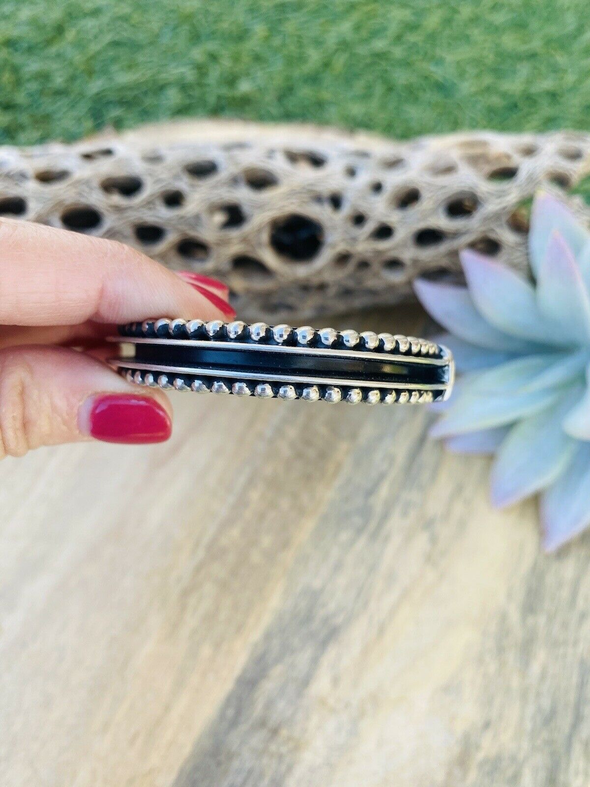 Handcrafted Sterling Silver Cuff Bracelet By Tom Hawk