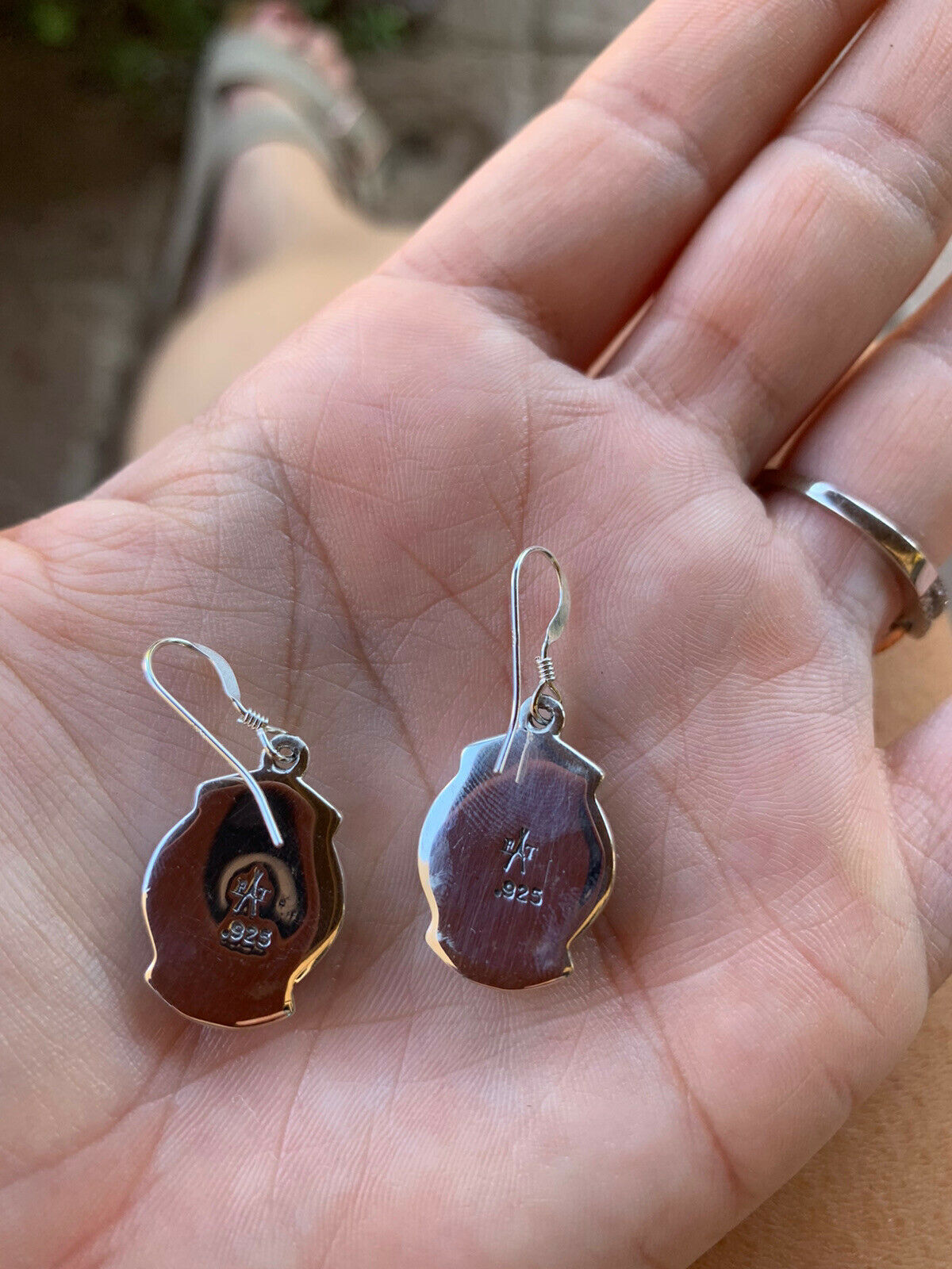 Handcrafted Pink Dream Mohave Sterling Silver Circle Dangle Earrings