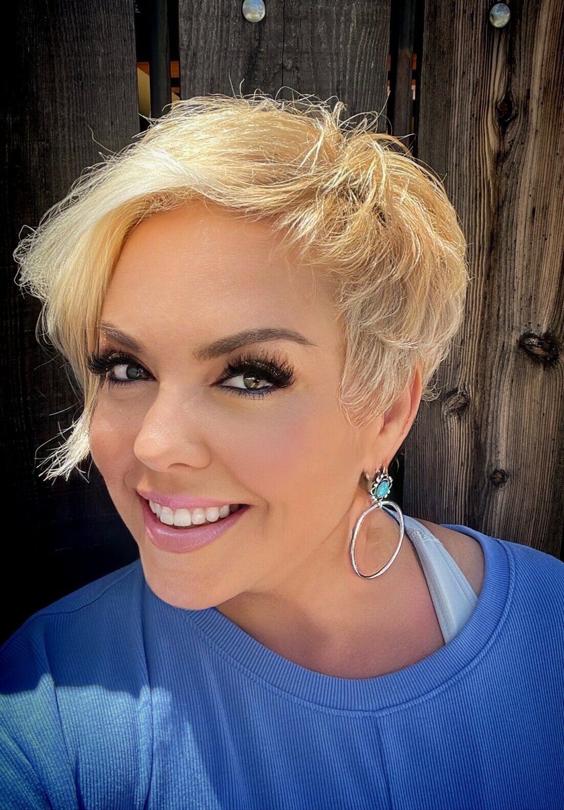 Handcrafted Turquoise & Sterling Silver Dangle Hoop Earrings