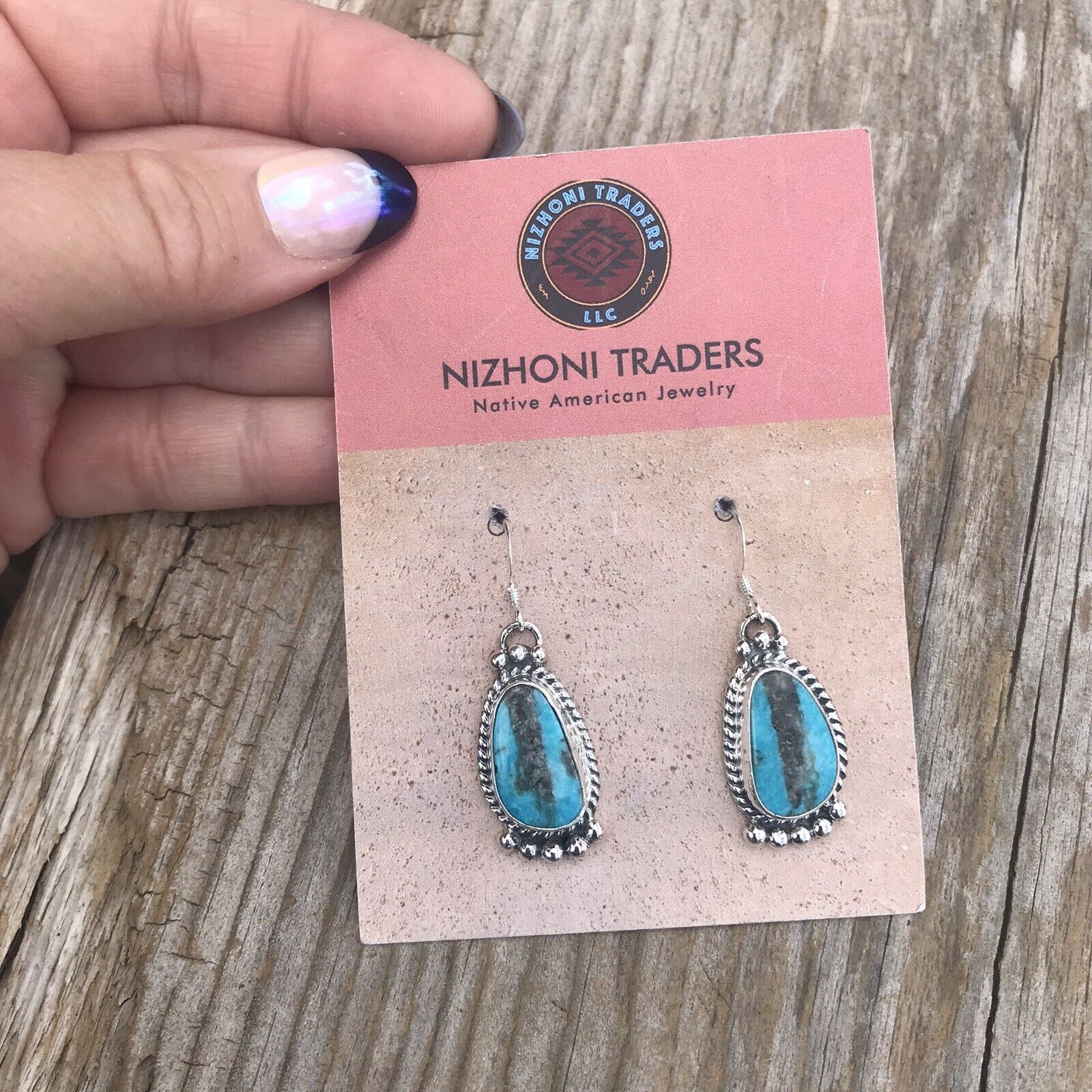 Handcrafted Turquoise & Sterling Silver Dangle Earrings