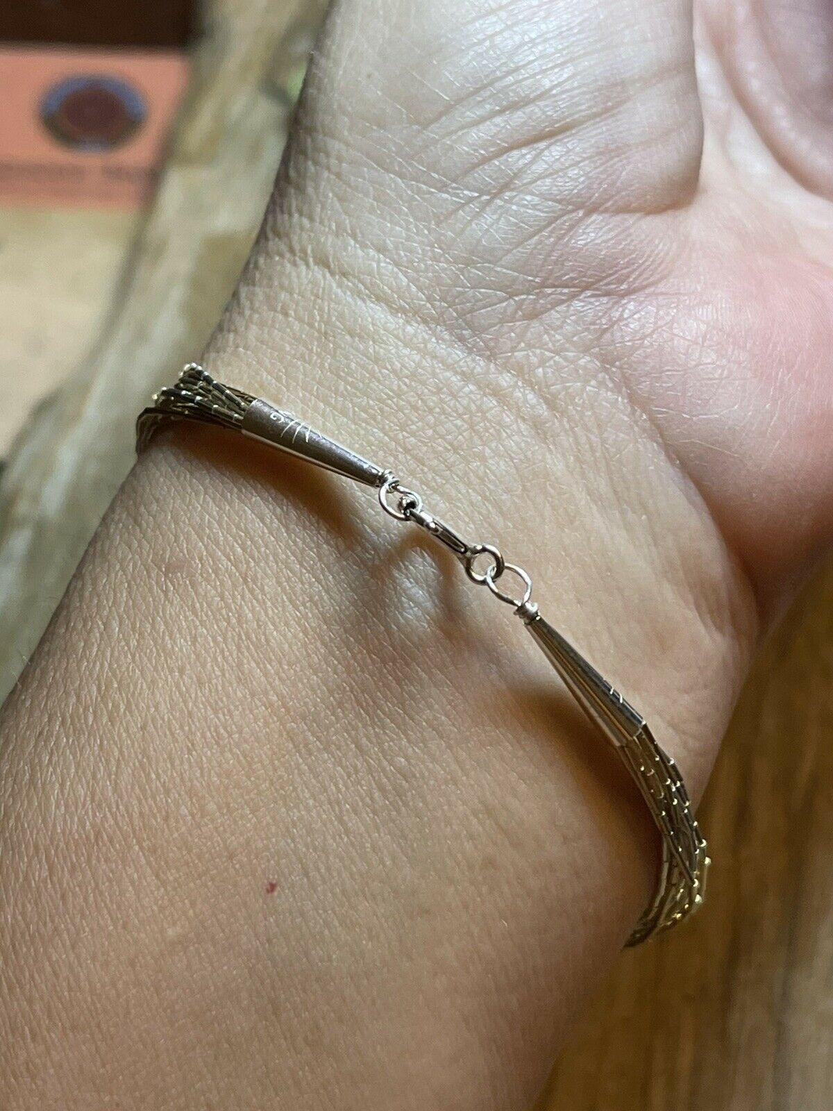 Handcrafted Delicate Liquid Silver Two Tone Bracelet