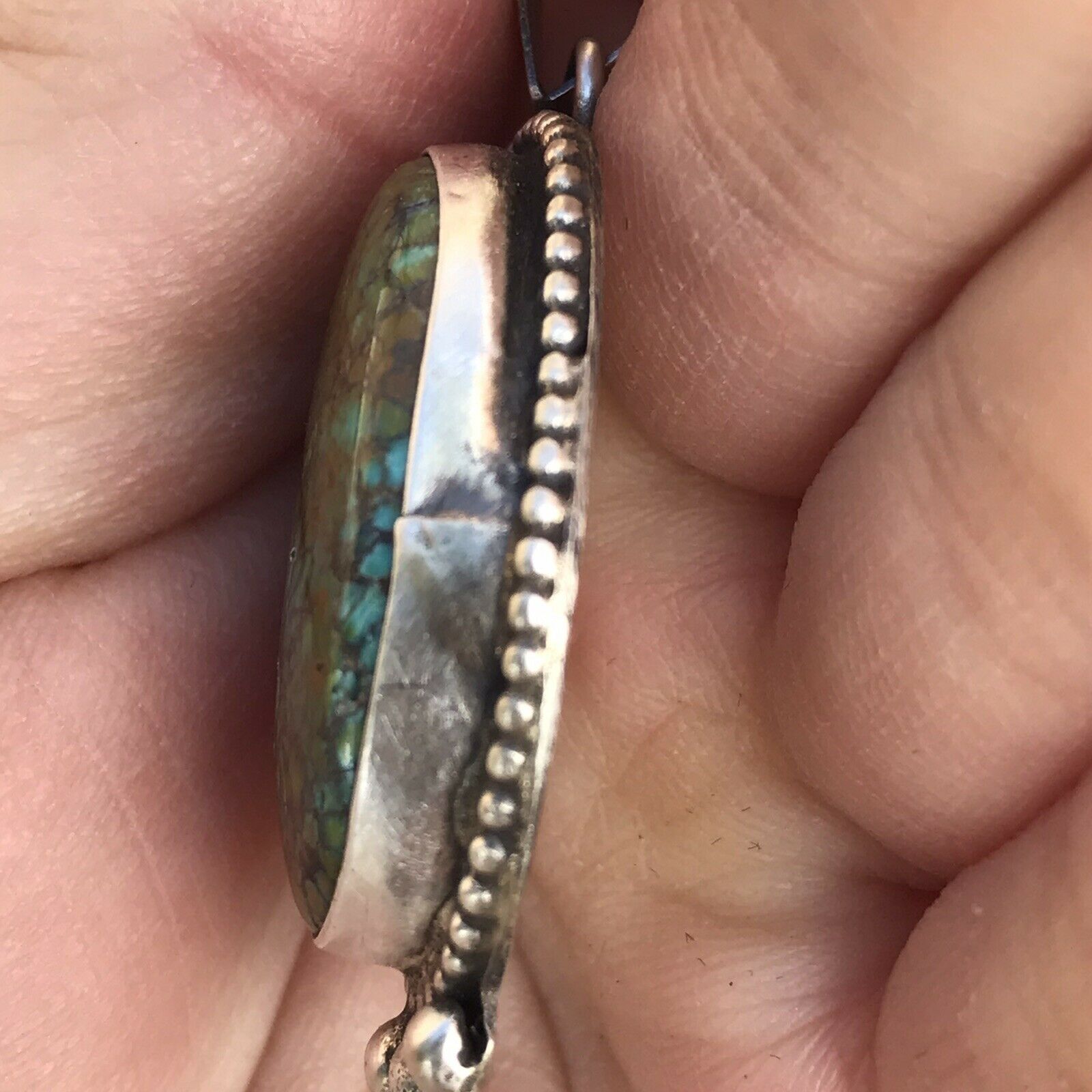 Navajo Turquoise Sterling Silver Pendant