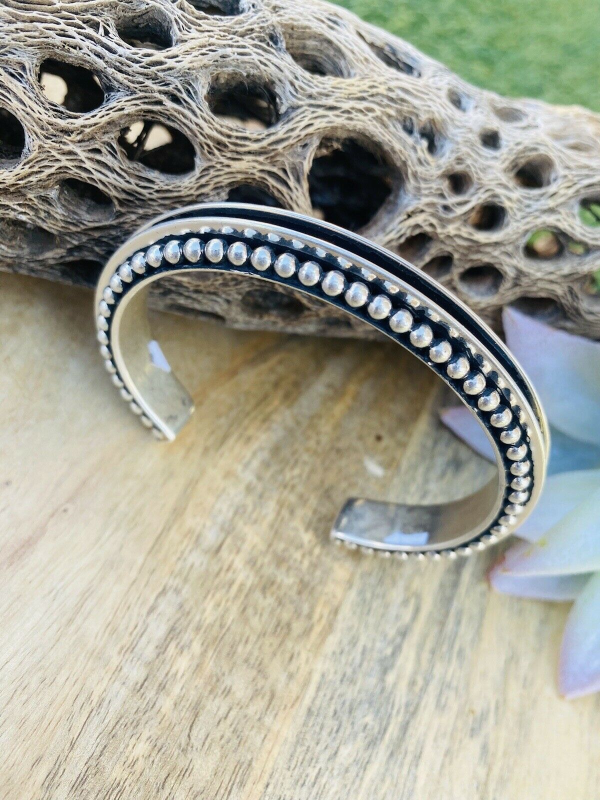 Handcrafted Sterling Silver Cuff Bracelet By Tom Hawk